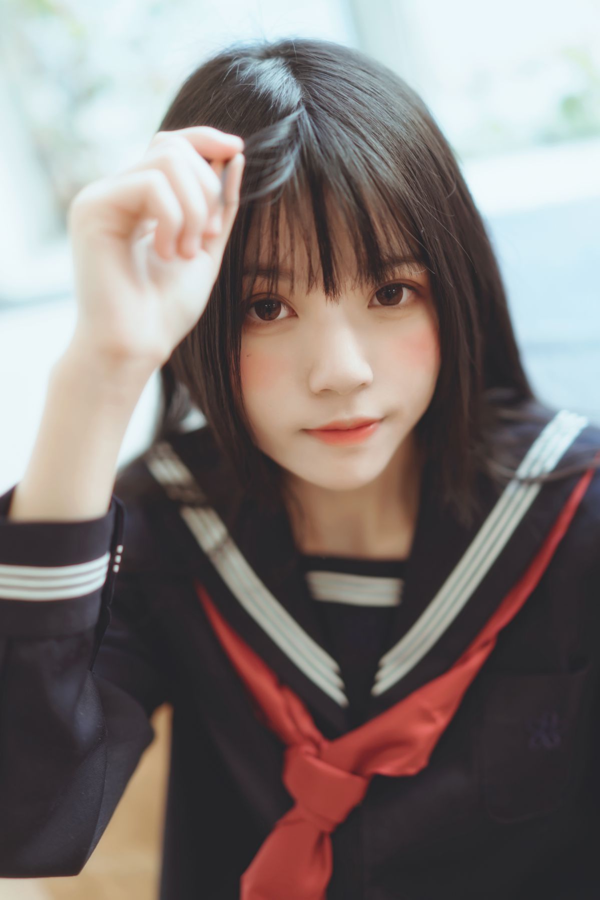 桜桃喵-黑色水手服插图2