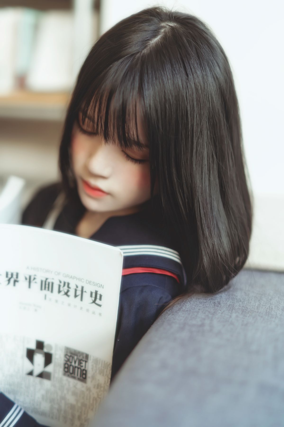 桜桃喵-黑色水手服插图3