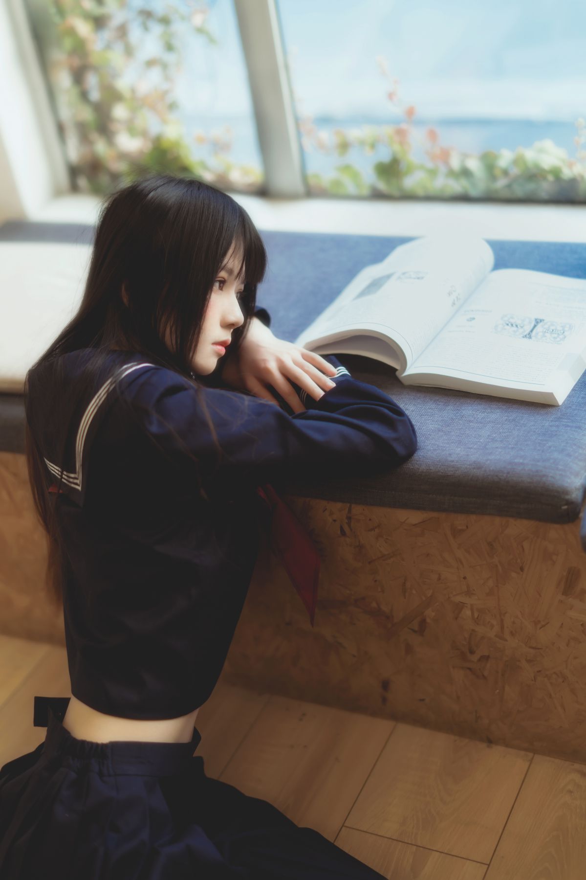 桜桃喵-黑色水手服插图4