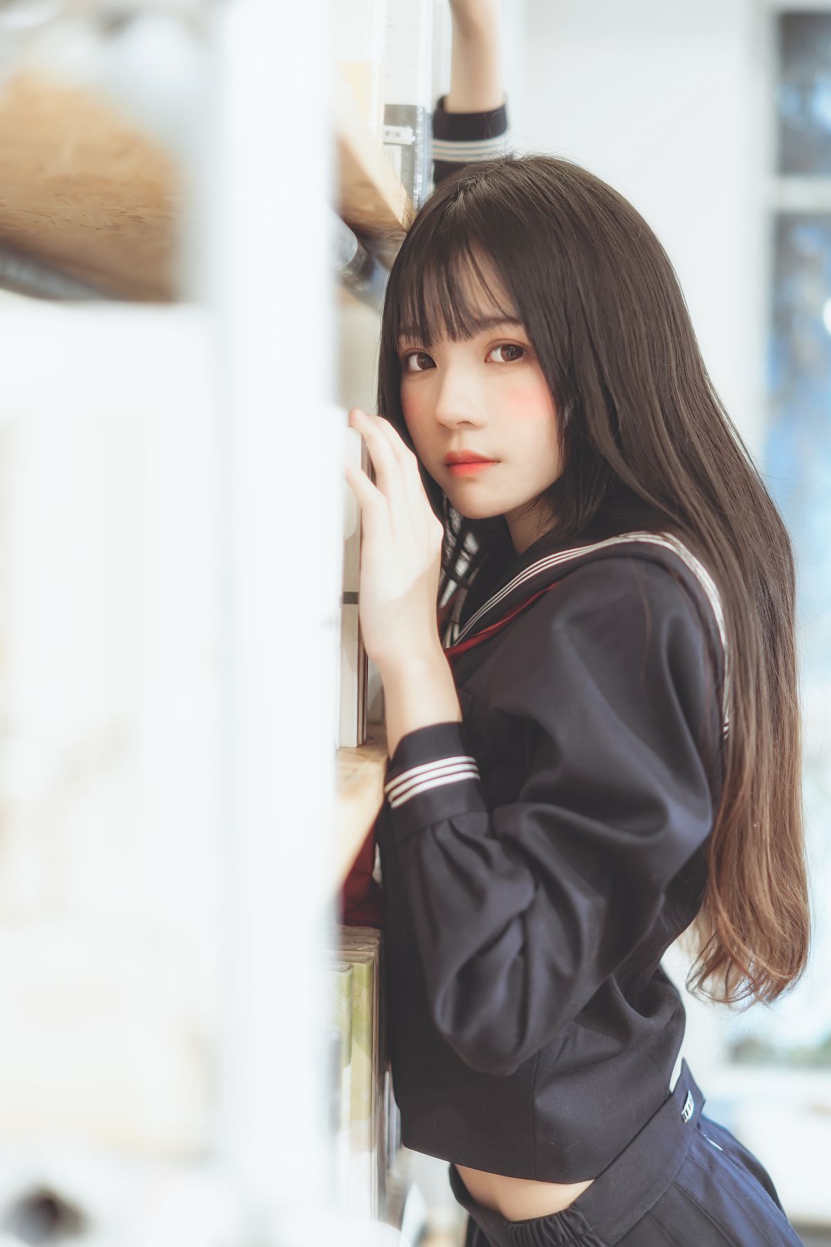 桜桃喵-黑色水手服插图5