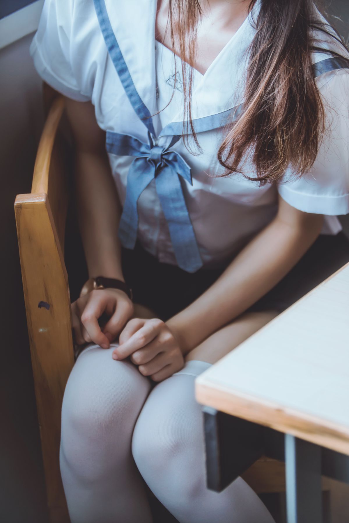 桜桃喵 – 蓝白水手服插图5