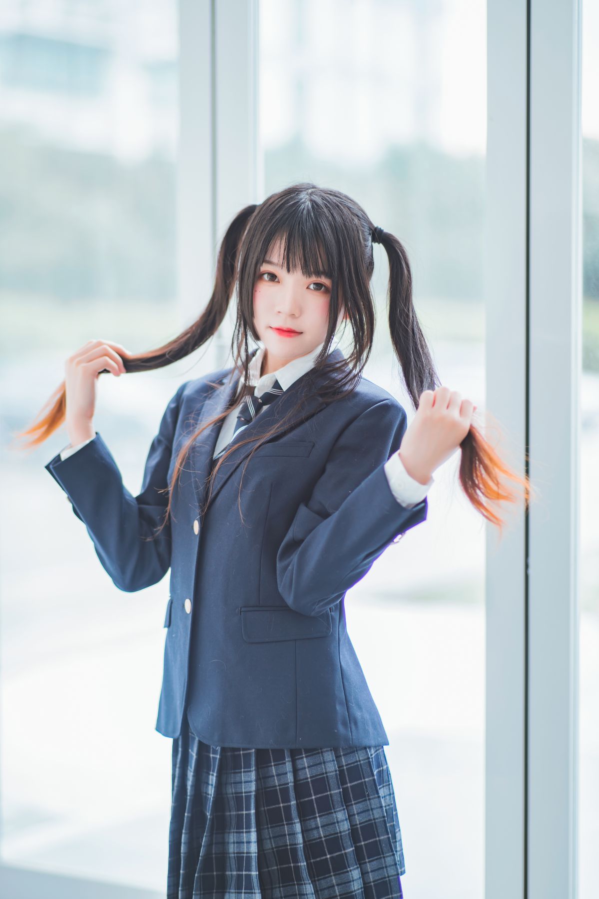 桜桃喵 – 冬季制服丝秀插图3