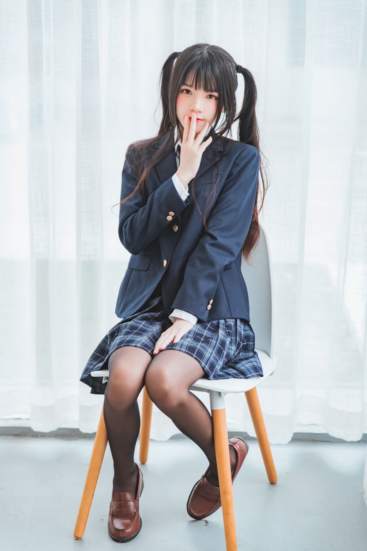 桜桃喵 – 冬季制服丝秀插图9
