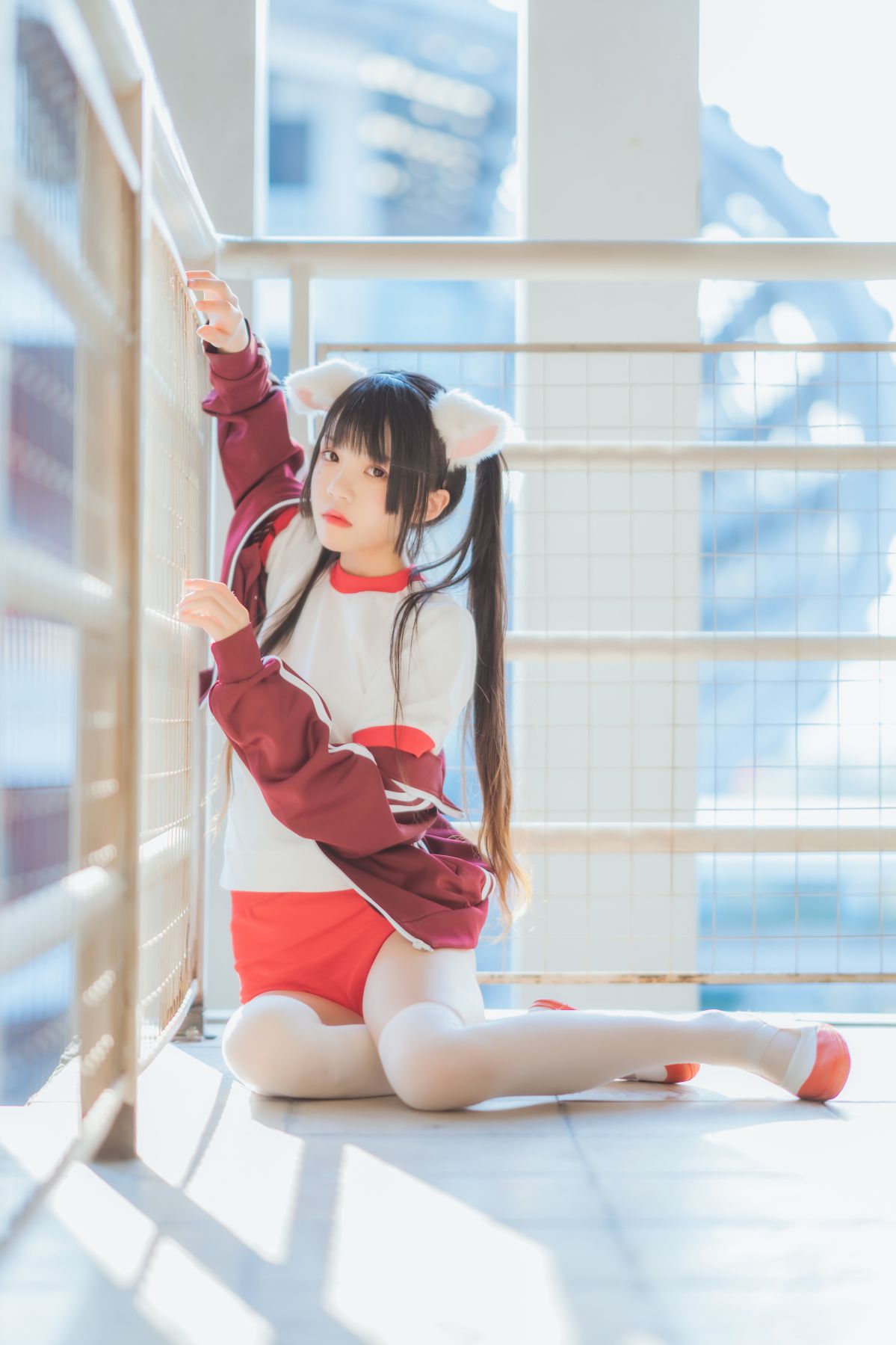 桜桃喵 – 红色体操服插图8