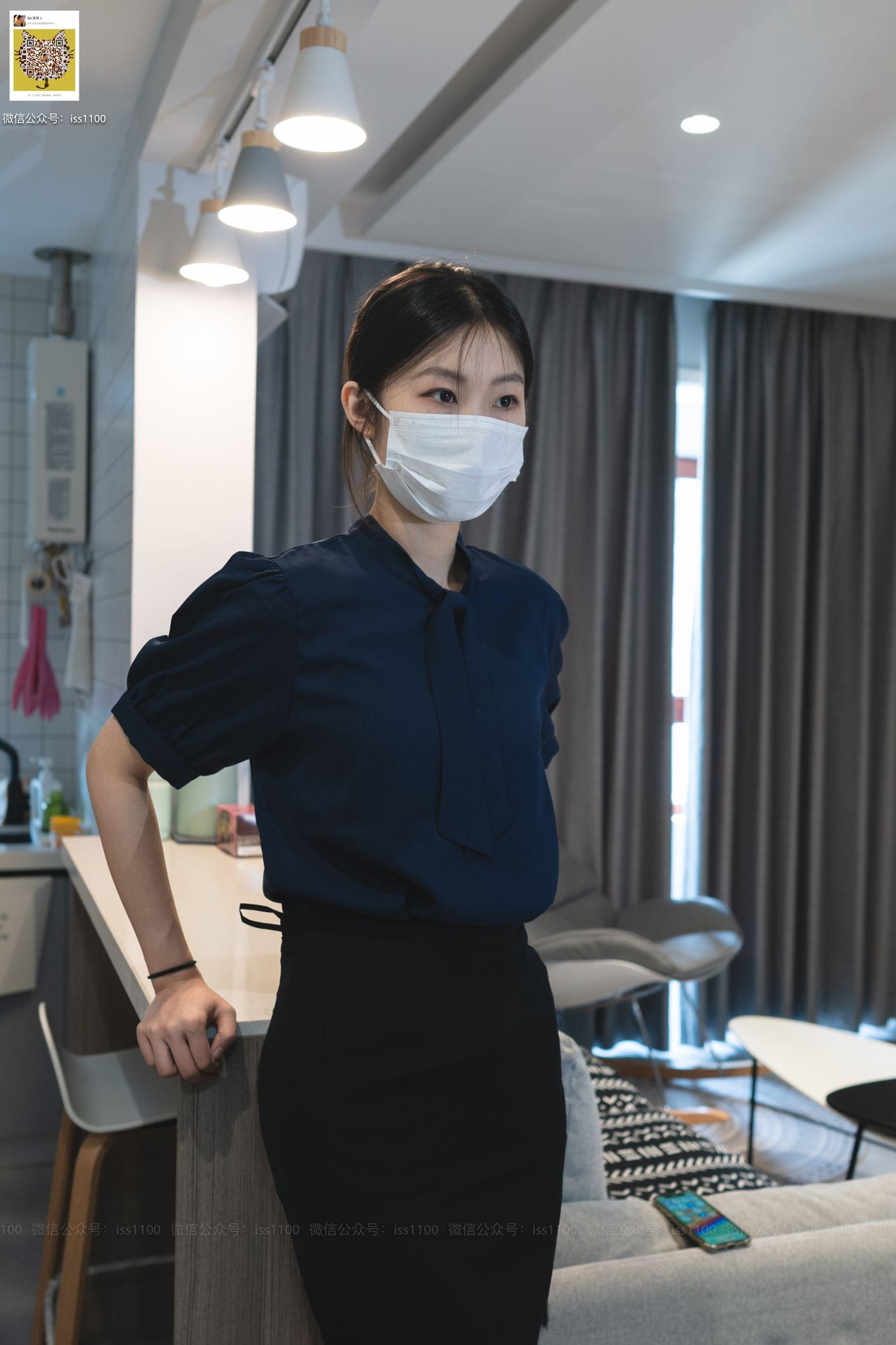 ISS系列 017 美晗 蓝色衬衫 [101P]插图8