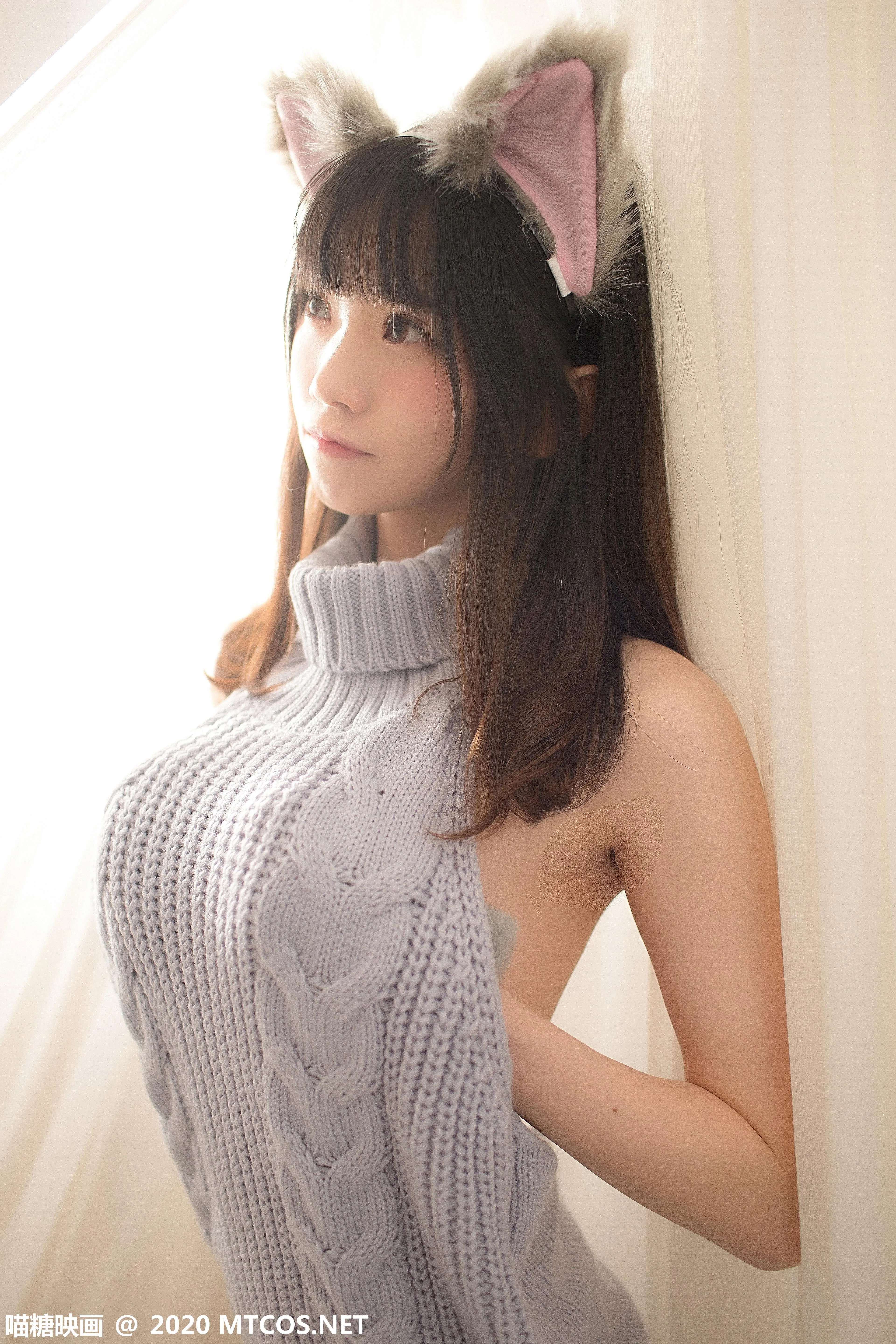 [喵糖映画] VOL.274 萌娘的蓝色毛衣[34P]插图1