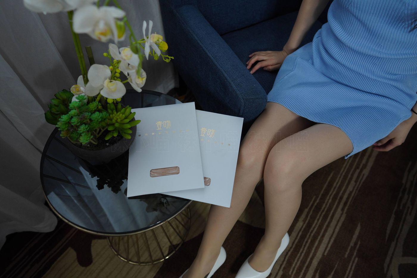 袜小喵 KT252 浅蓝连衣裙 [88P]插图6