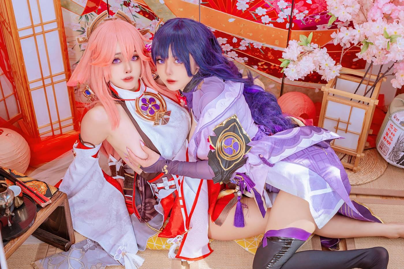 Byoru – NO.35 Yae Miko x Raiden Shogun [95P]插图1