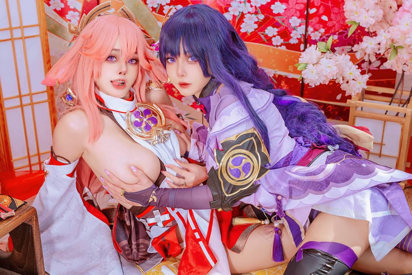 Byoru – NO.35 Yae Miko x Raiden Shogun [95P]插图2