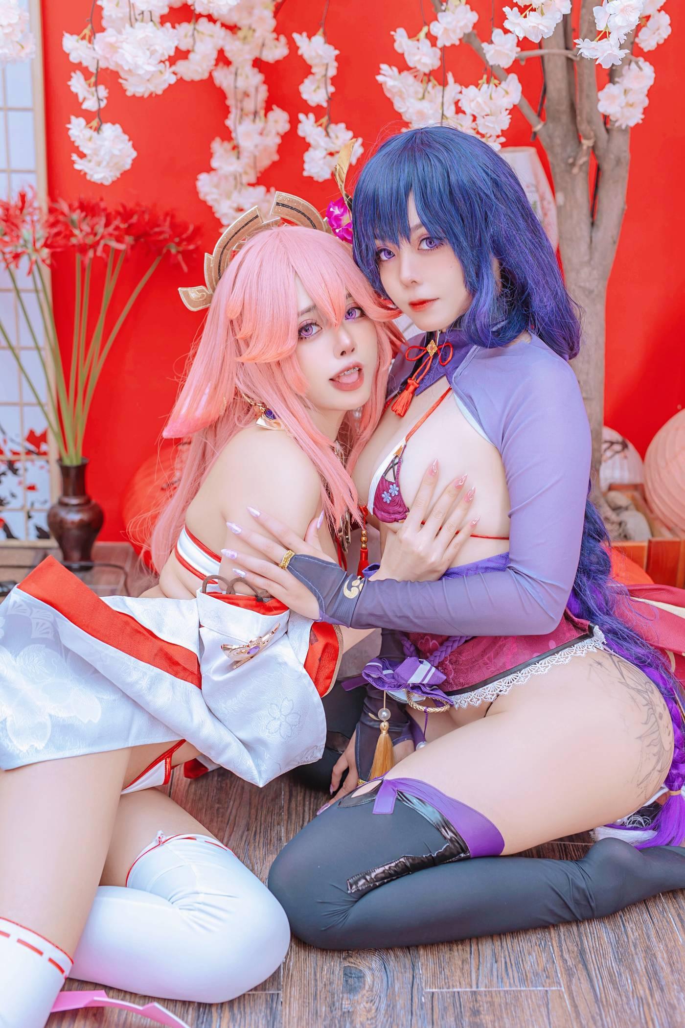 Byoru – NO.35 Yae Miko x Raiden Shogun [95P]插图1