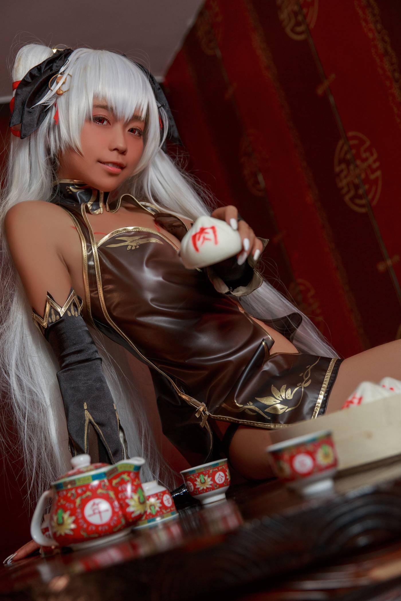 G44不会受伤 – NO.24 褐色旗袍娘 [18P]插图3