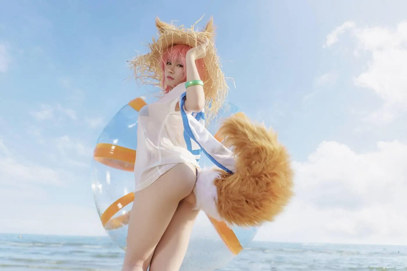 uki雨季 NO.002 玉藻前海边泳装 [19P]插图9