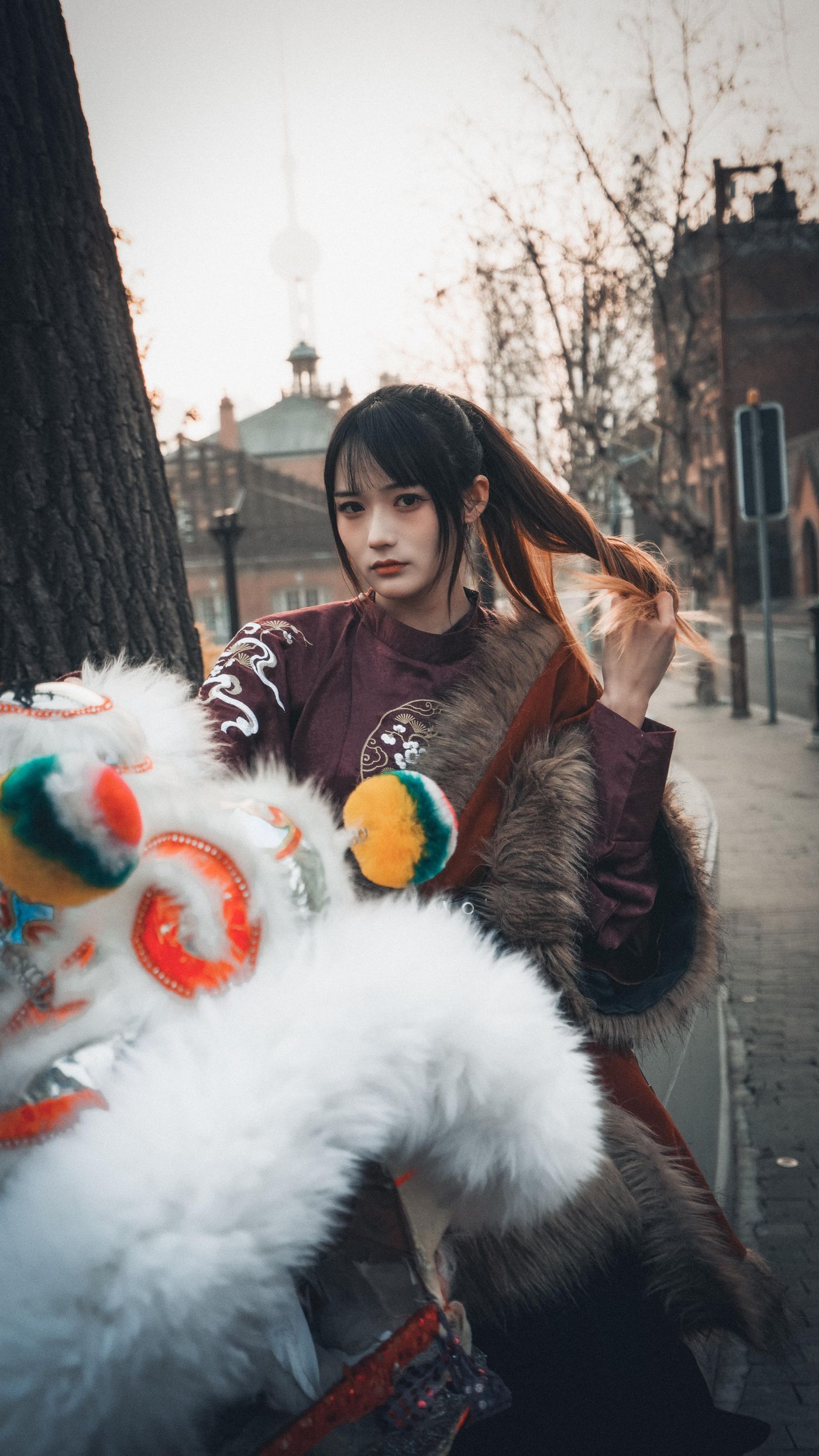 兔子Zzz不吃胡萝卜 NO.020 舞狮少女 [45P]插图1