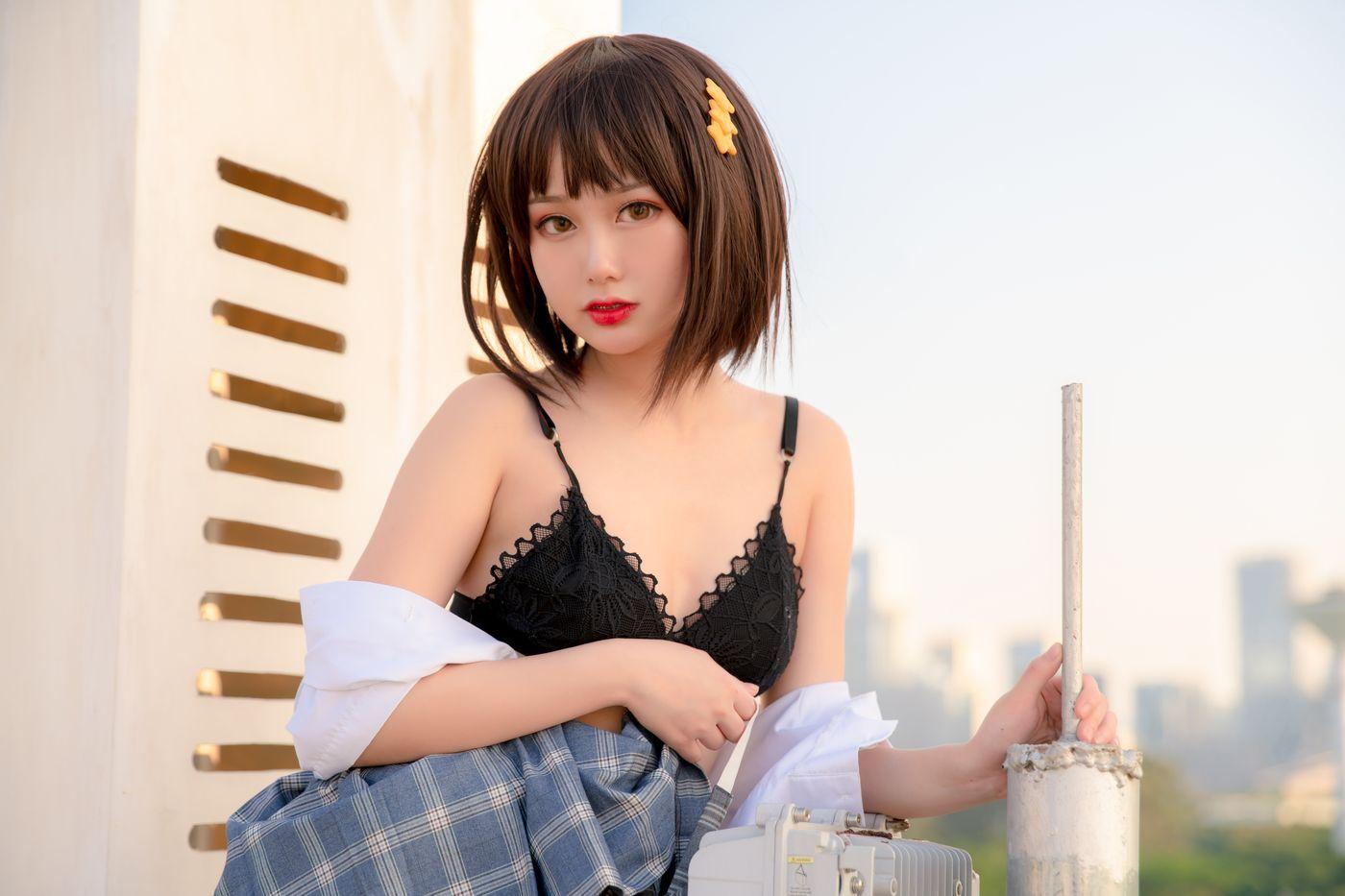 您的蛋蛋 NO.009 天台JK[41P]插图7