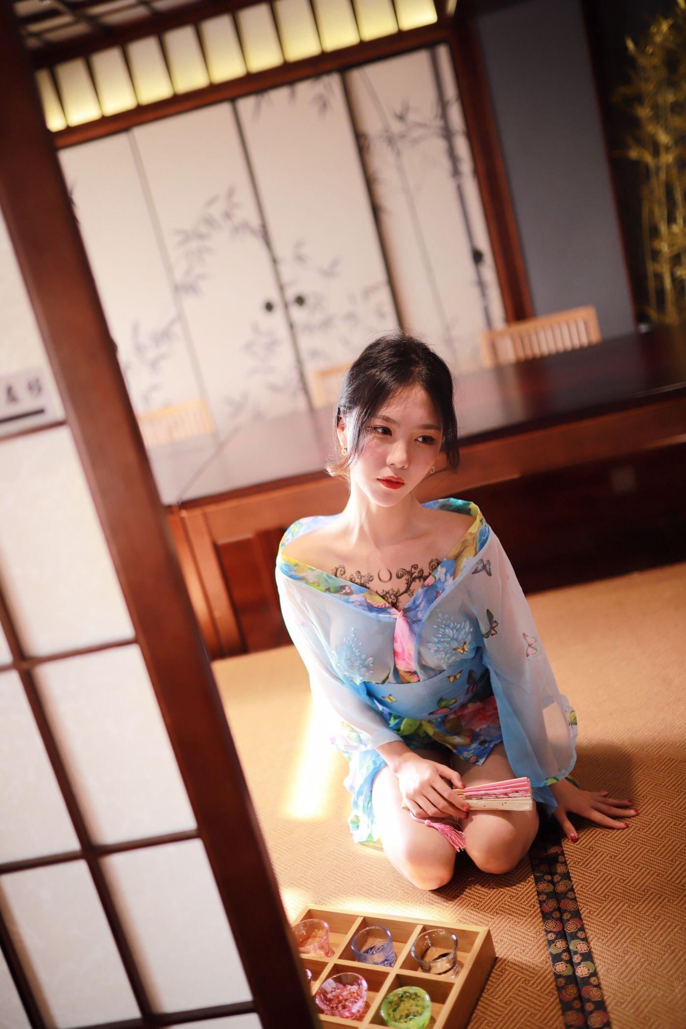 抖娘-利世 NO.020 水蓝和服 [30P]插图5