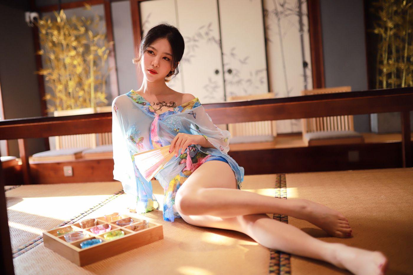 抖娘-利世 NO.020 水蓝和服 [30P]插图9