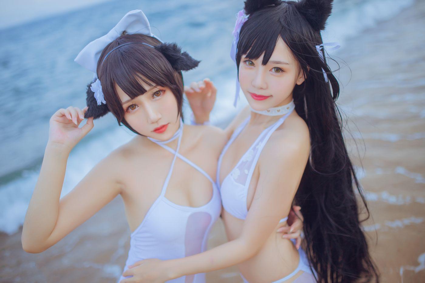 抖娘-利世 NO.006 抖娘×不呆猫 獒犬海边泳装 [41P]插图2