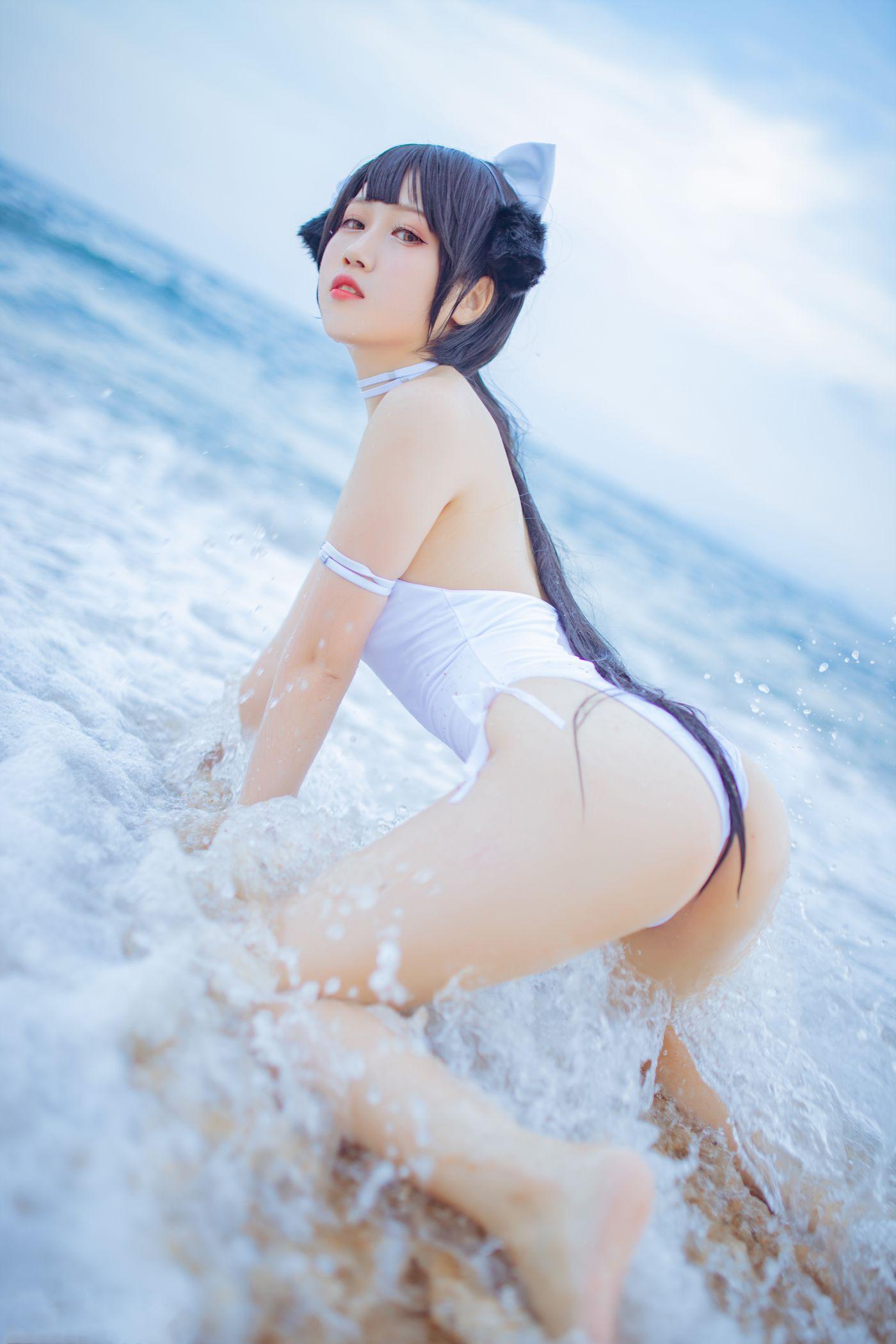 抖娘-利世 NO.006 抖娘×不呆猫 獒犬海边泳装 [41P]插图4