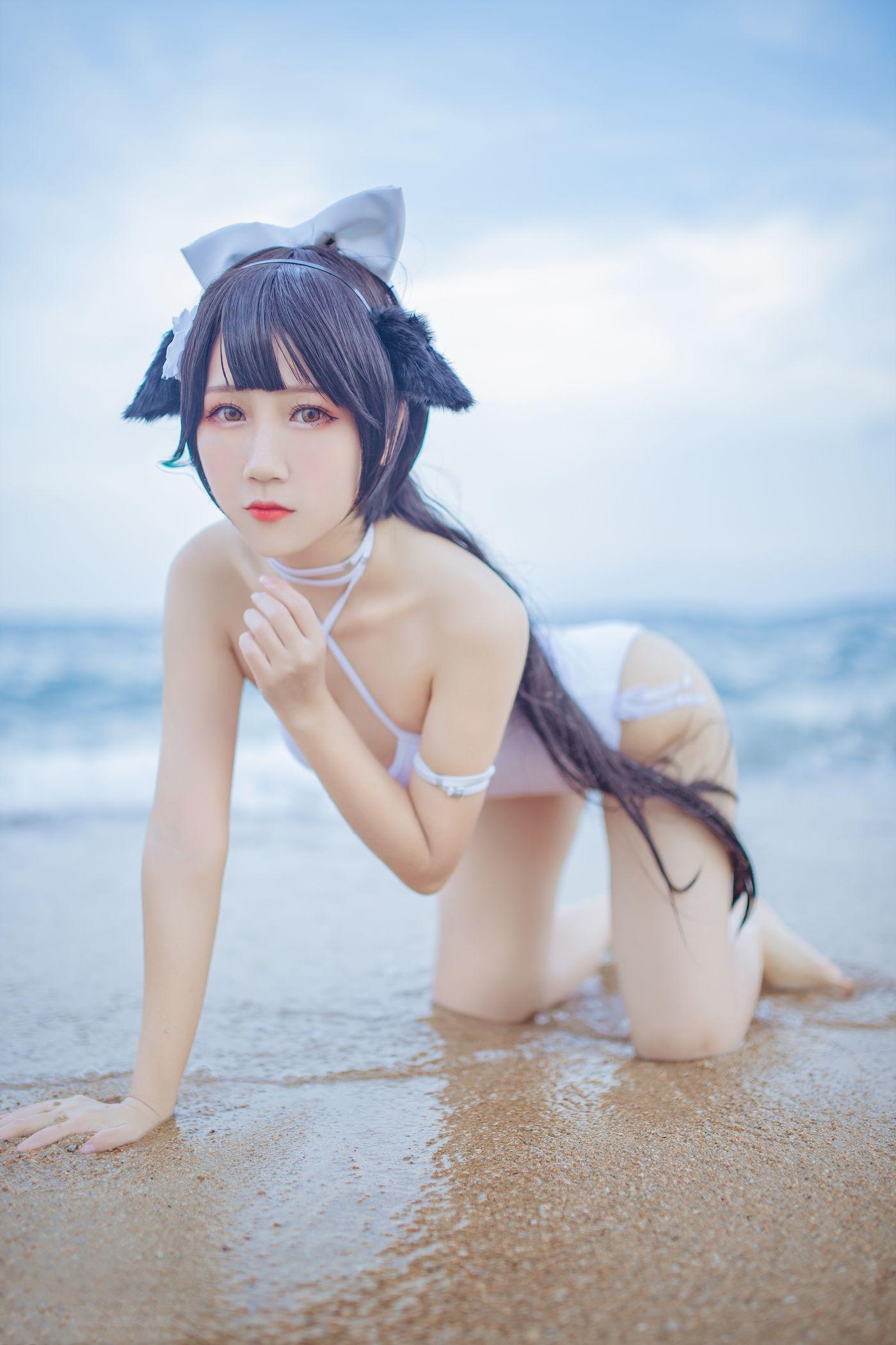 抖娘-利世 NO.006 抖娘×不呆猫 獒犬海边泳装 [41P]插图