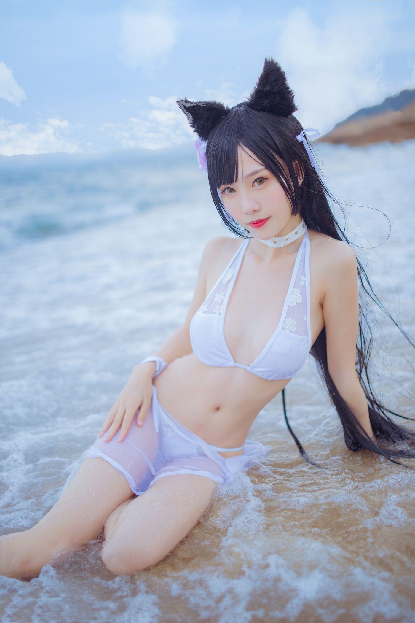 抖娘-利世 NO.006 抖娘×不呆猫 獒犬海边泳装 [41P]插图1