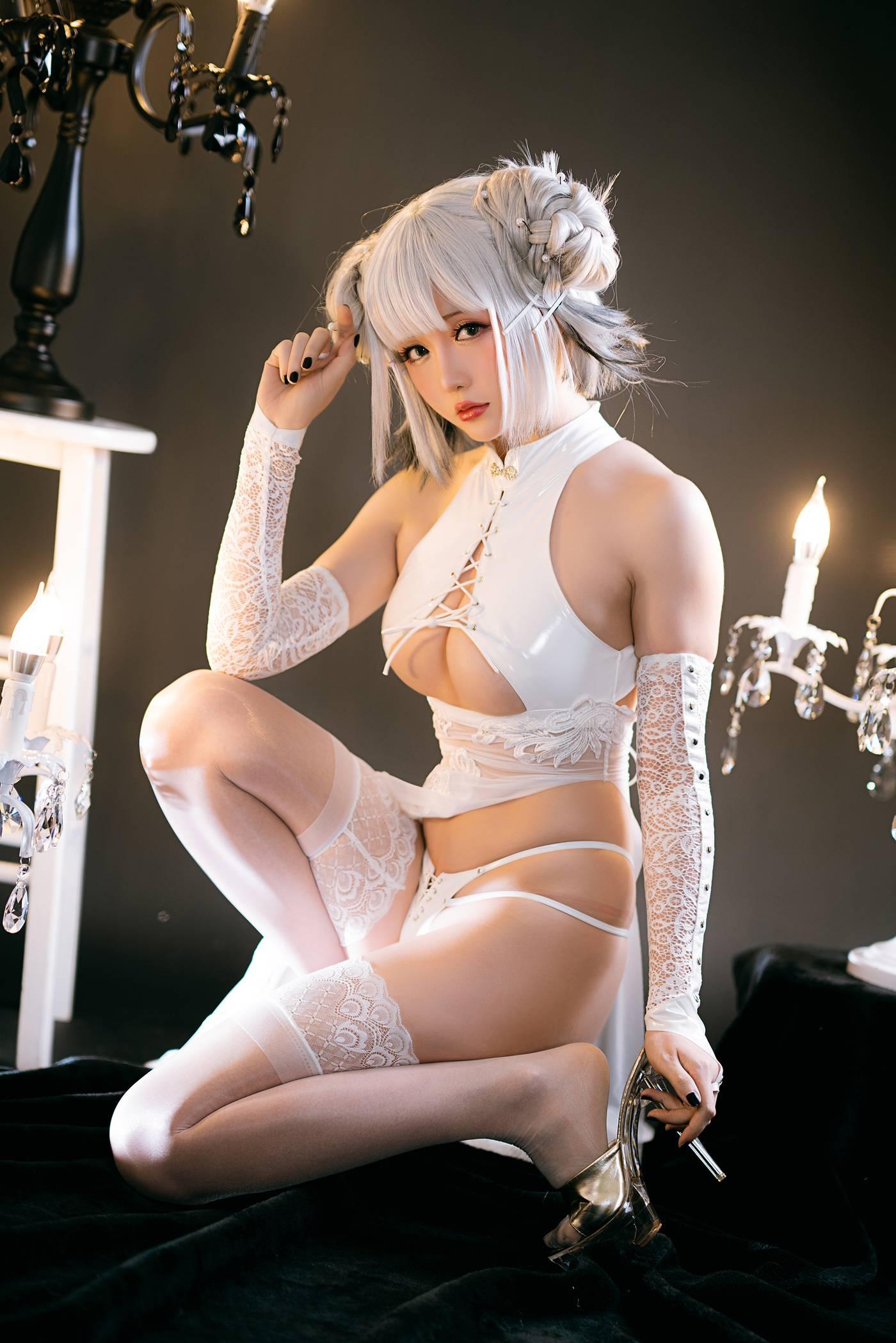 星之迟迟 – NO.71 白狗勾 旗袍 -正片[90P]插图4
