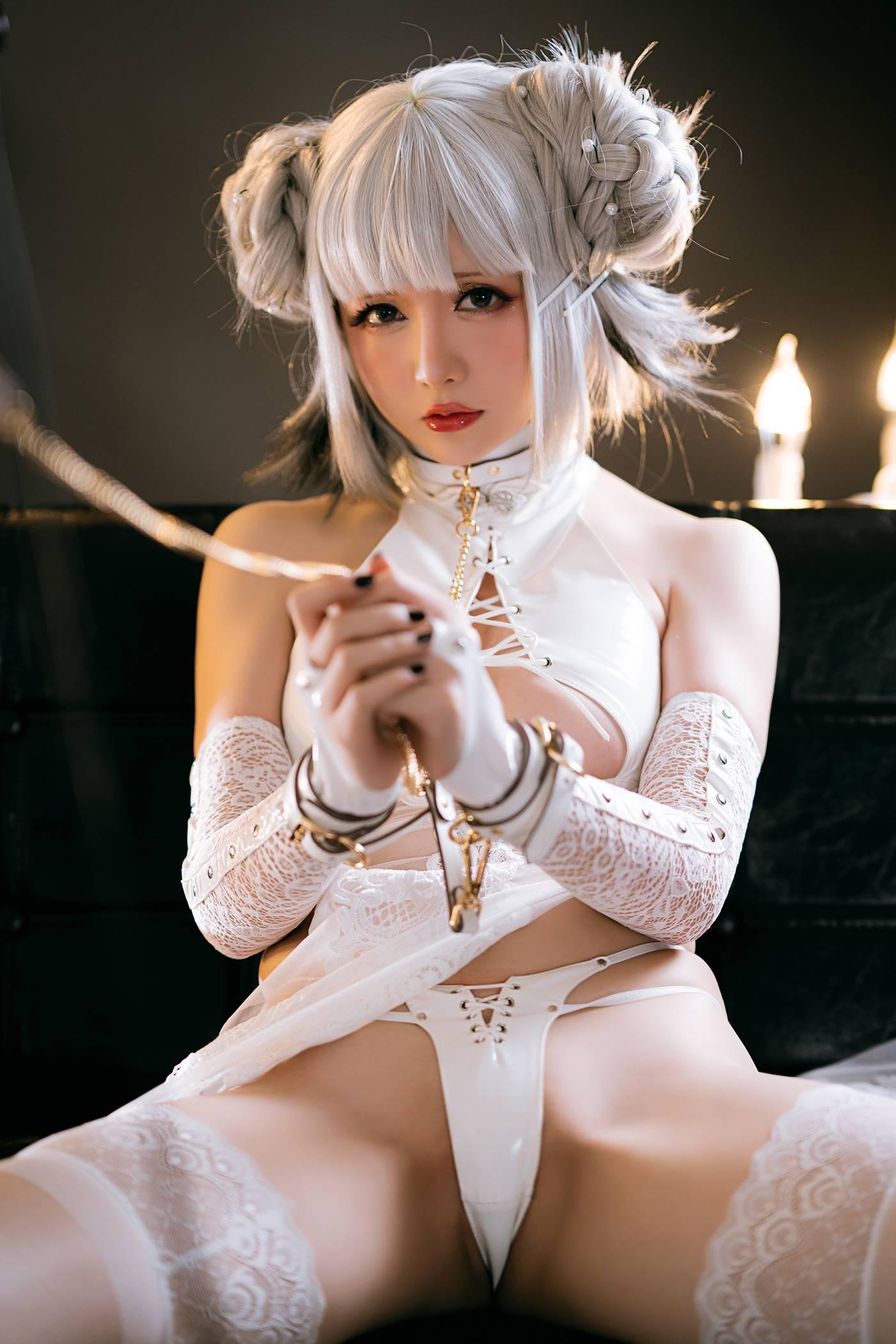 星之迟迟 – NO.71 白狗勾 旗袍 -正片[90P]插图3