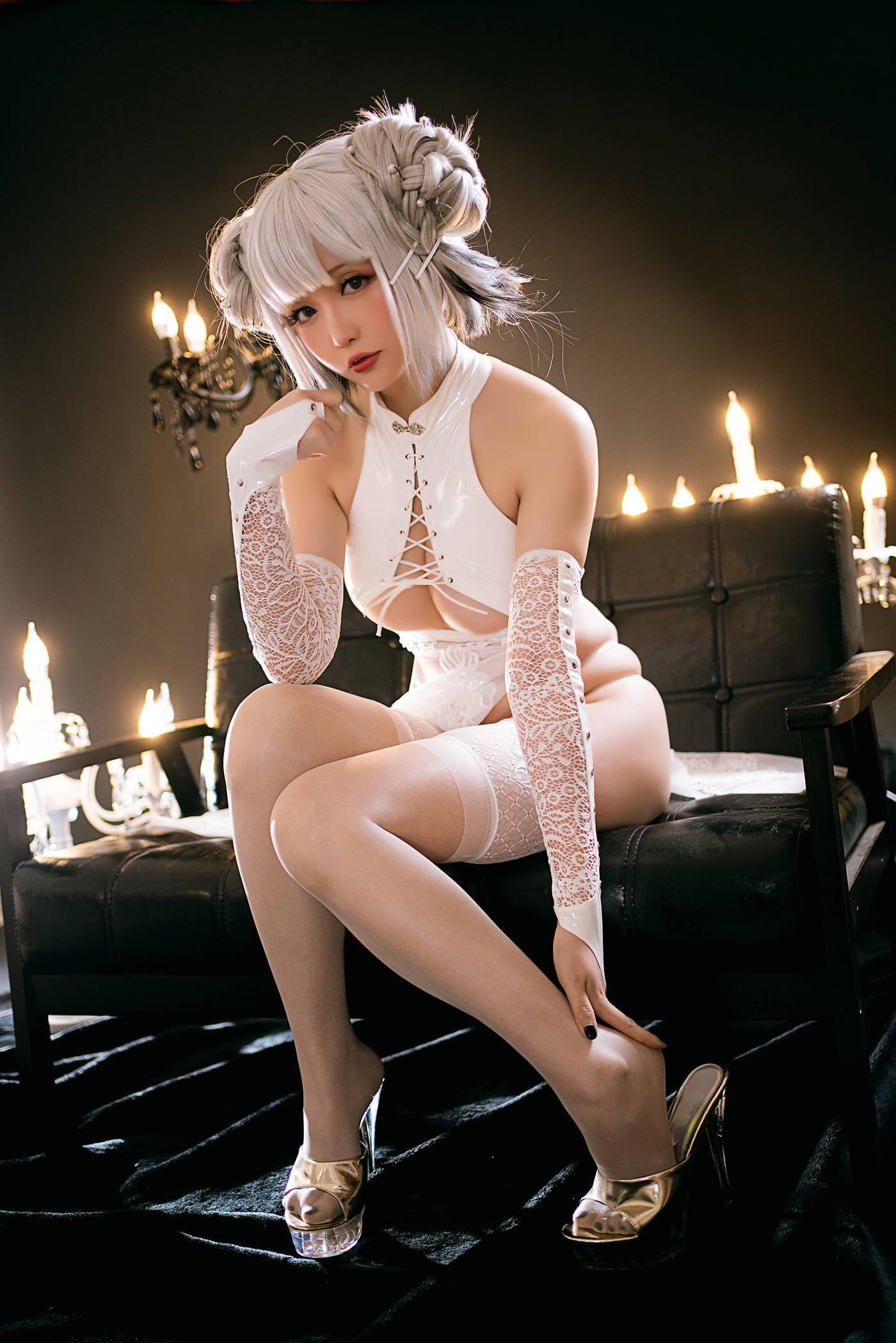 星之迟迟 – NO.71 白狗勾 旗袍 -正片[90P]插图5