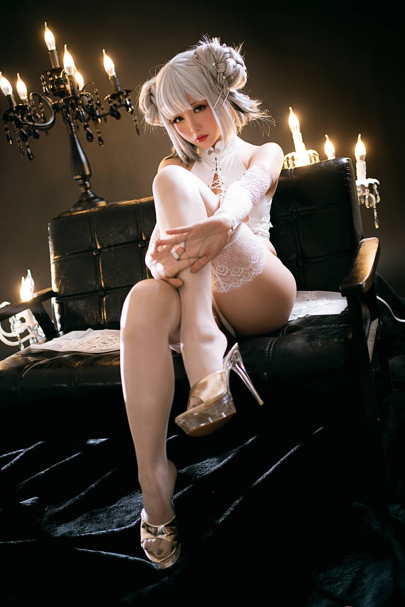 星之迟迟 – NO.71 白狗勾 旗袍 -正片[90P]插图6
