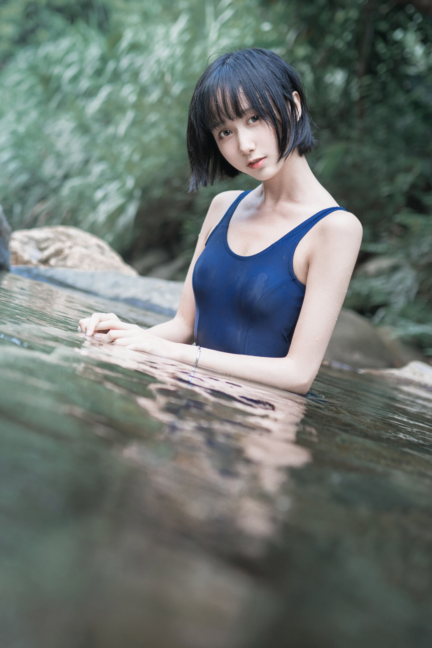 木绵绵OwO  水色溪边制服 [51P]插图3