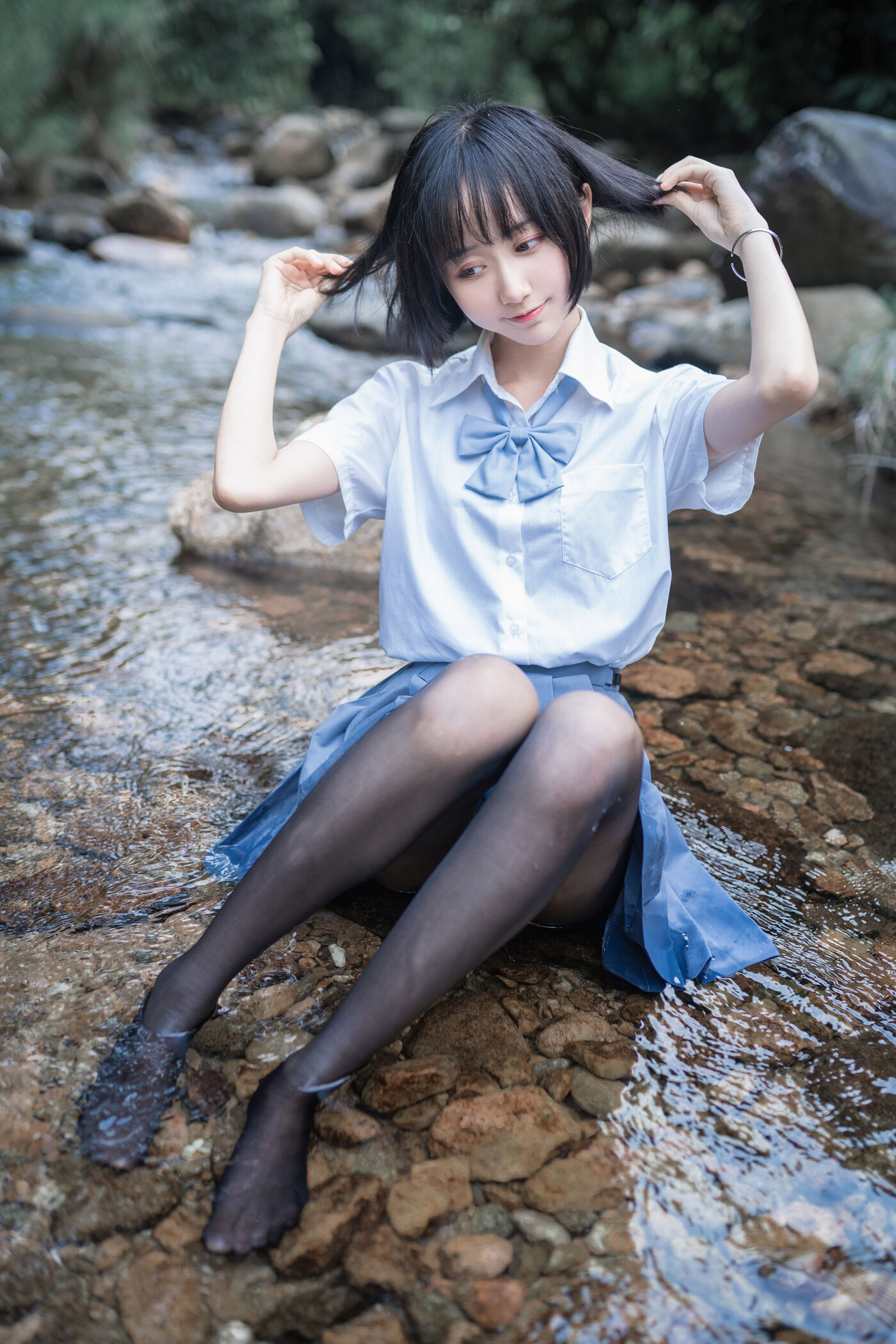 木绵绵OwO  水色溪边制服 [51P]插图9