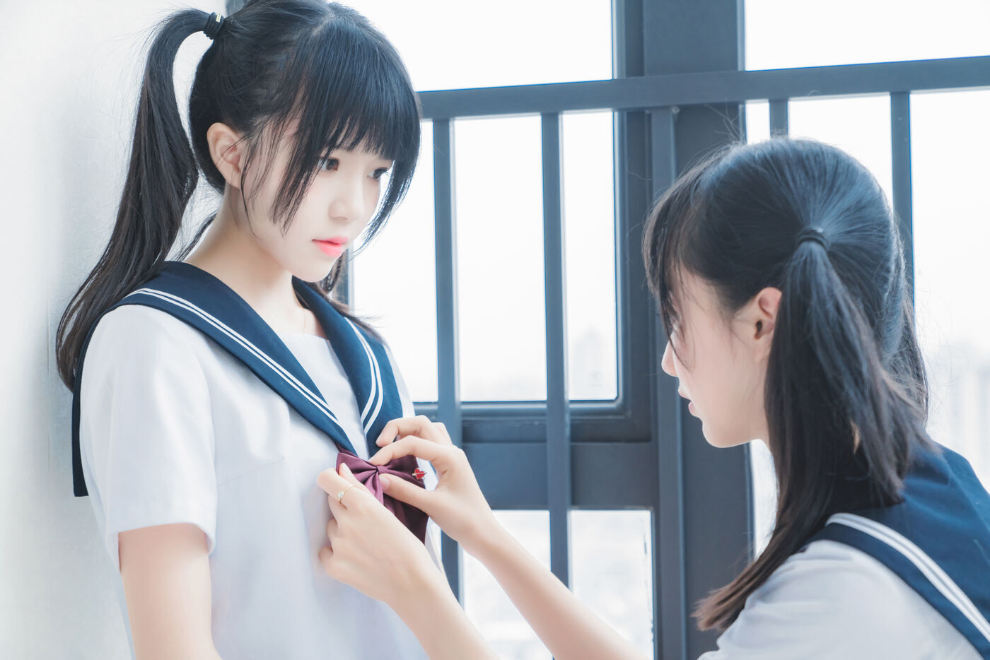 木绵绵OwO  ×桜桃喵 她(制服×制服) [38P]插图1