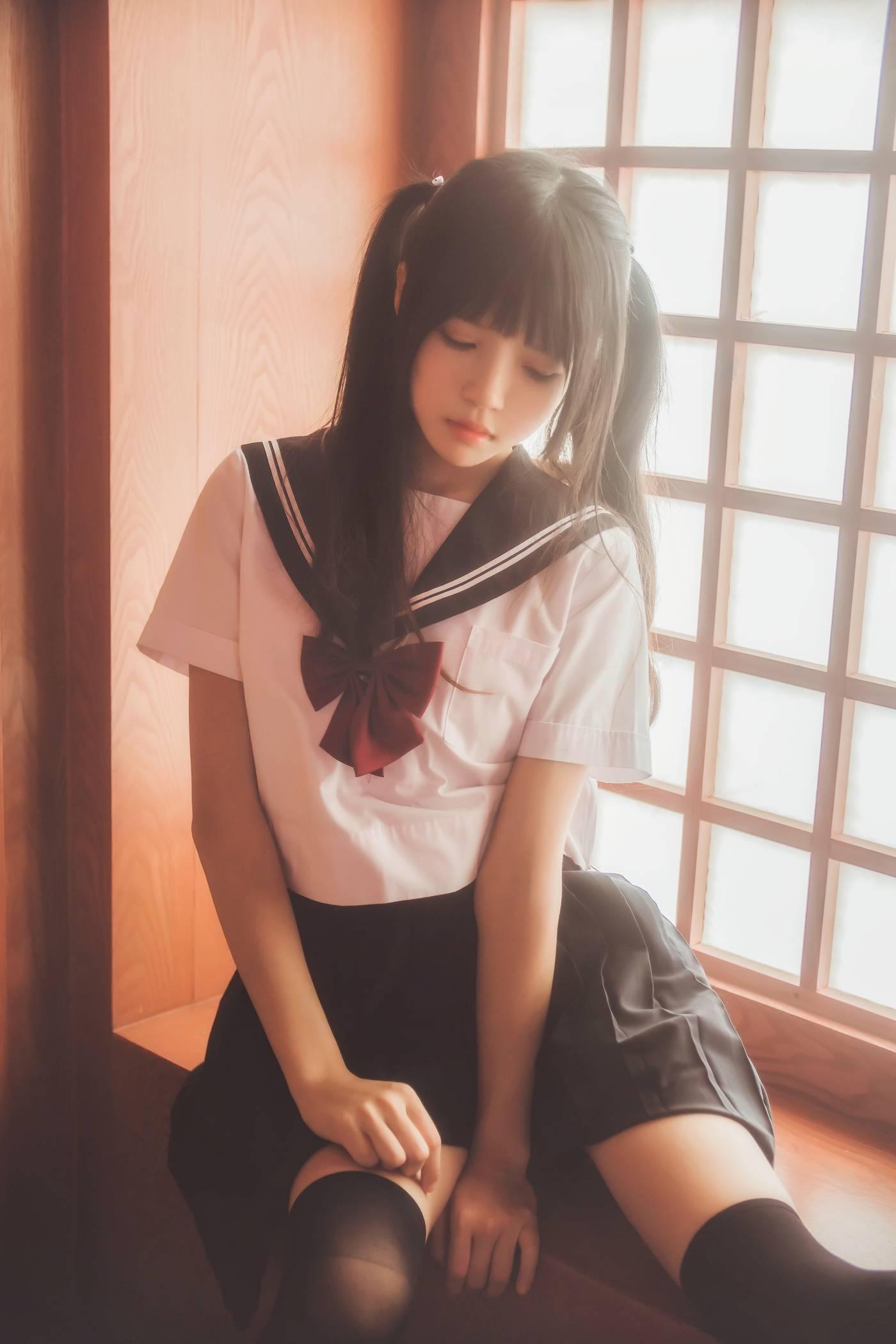 桜桃喵 – NO.50 未熟1 小背心换水手服 [144P]插图9