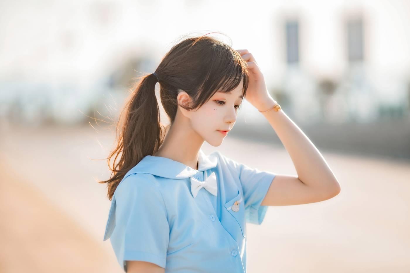 桜桃喵 – NO.123 蔚蓝 [33P]插图1