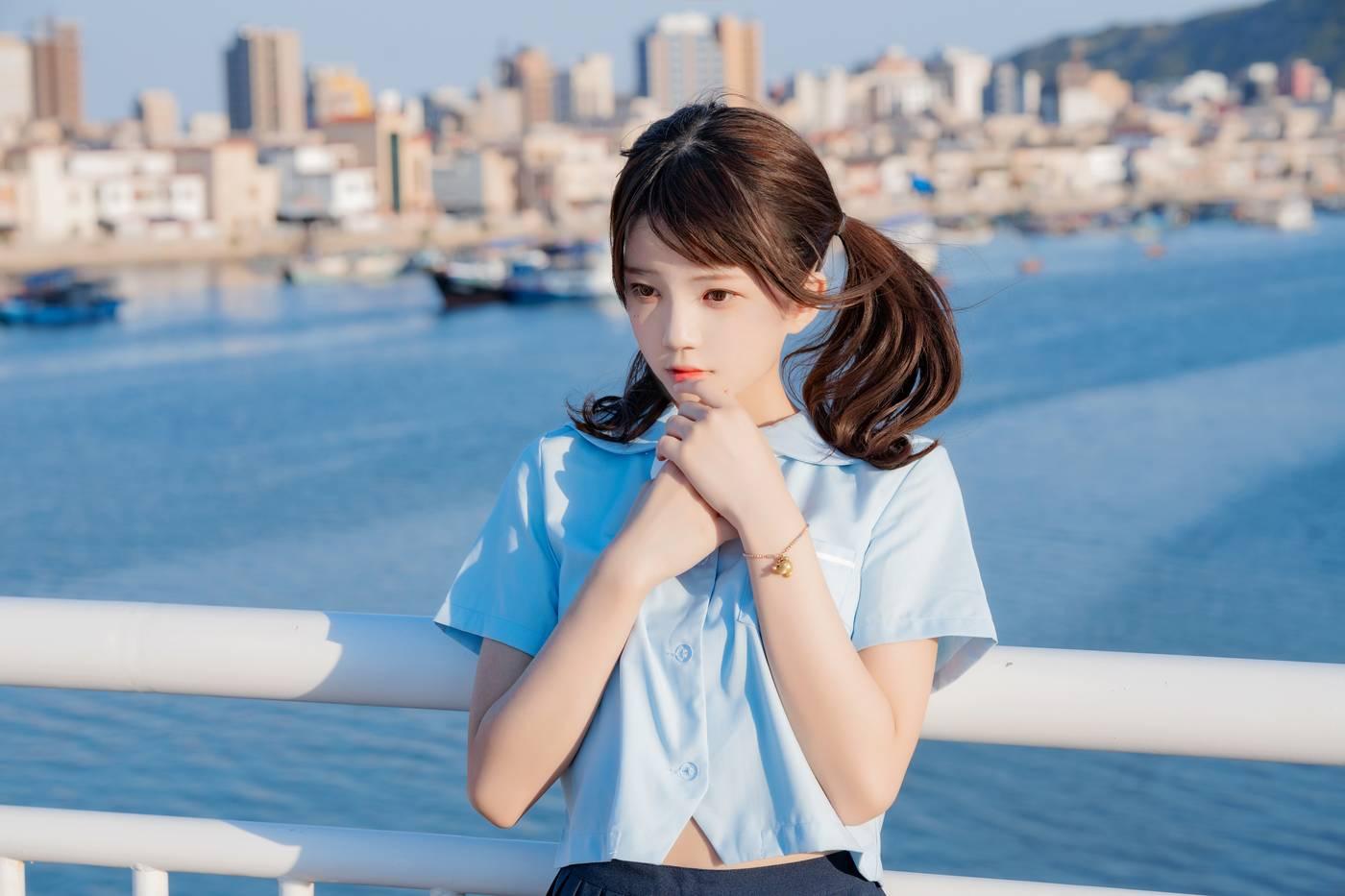 桜桃喵 – NO.123 蔚蓝 [33P]插图1