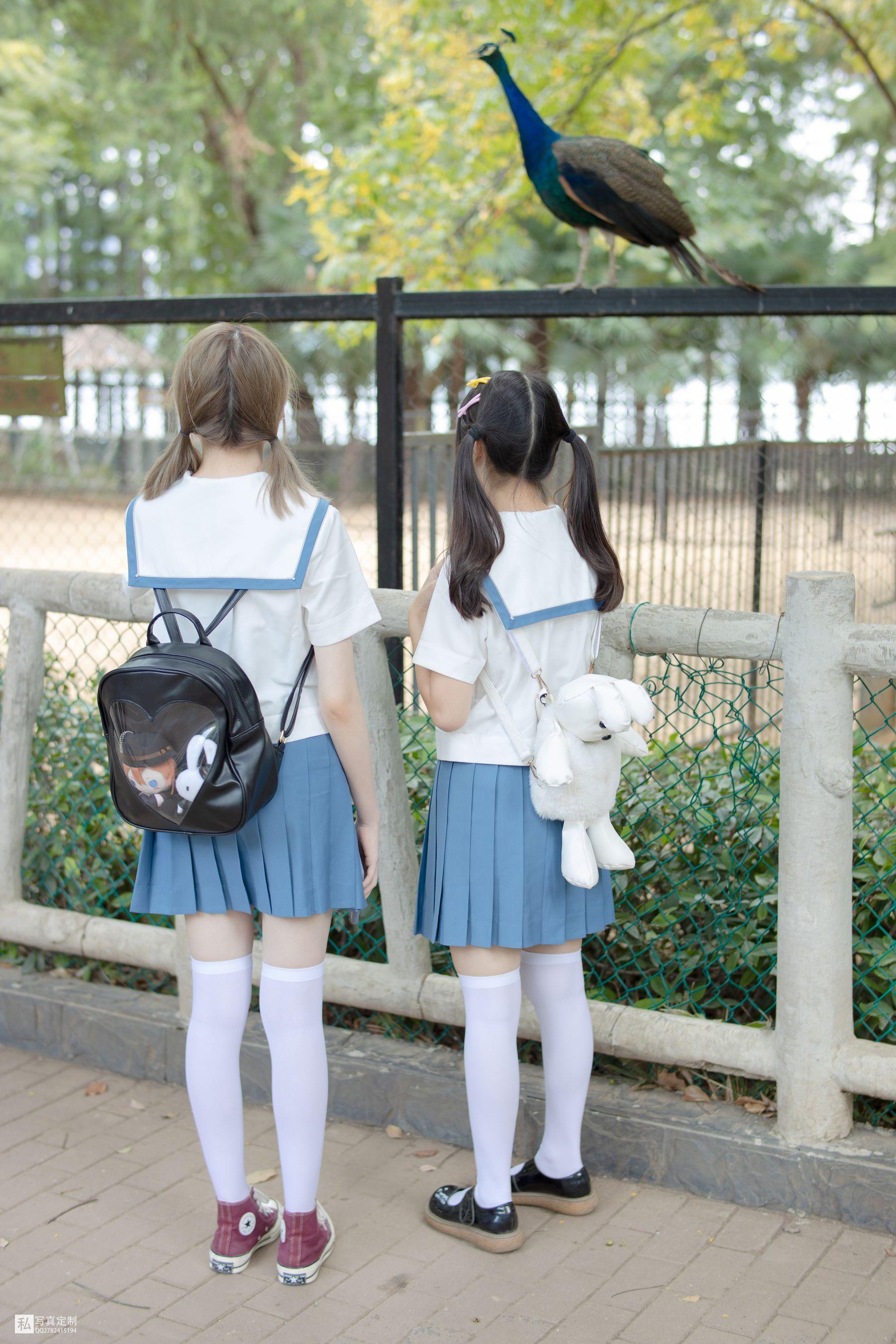 [森萝财团] JKFUN-025 默陌&Aika 80D白丝过膝袜两女一ZOO [93P]插图8