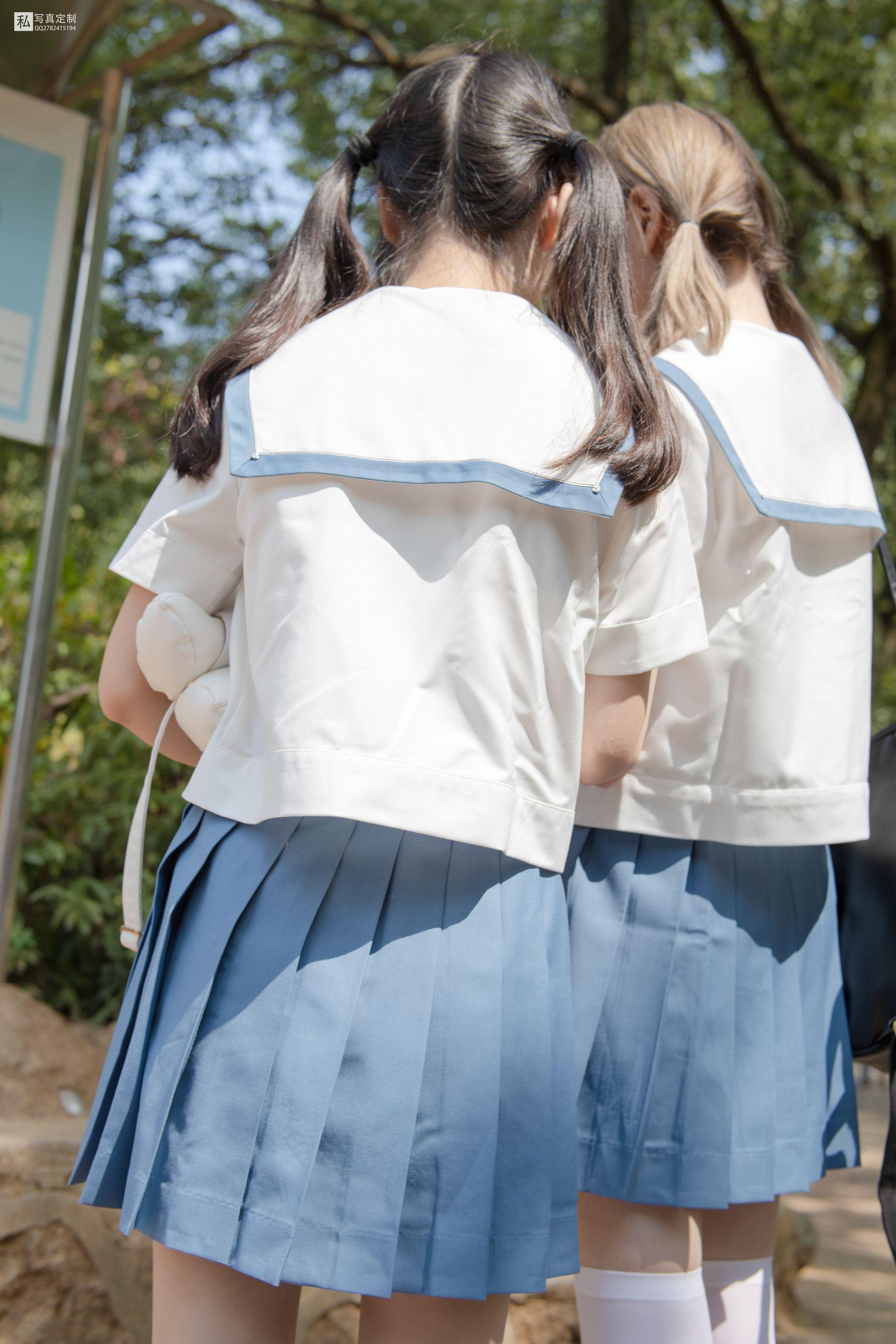 [森萝财团] JKFUN-025 默陌&Aika 80D白丝过膝袜两女一ZOO [93P]插图8