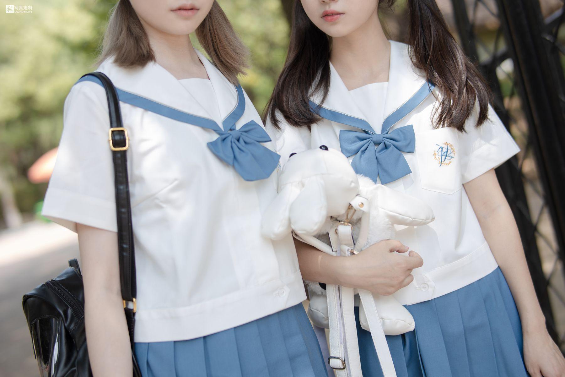 [森萝财团] JKFUN-025 默陌&Aika 80D白丝过膝袜两女一ZOO [93P]插图1
