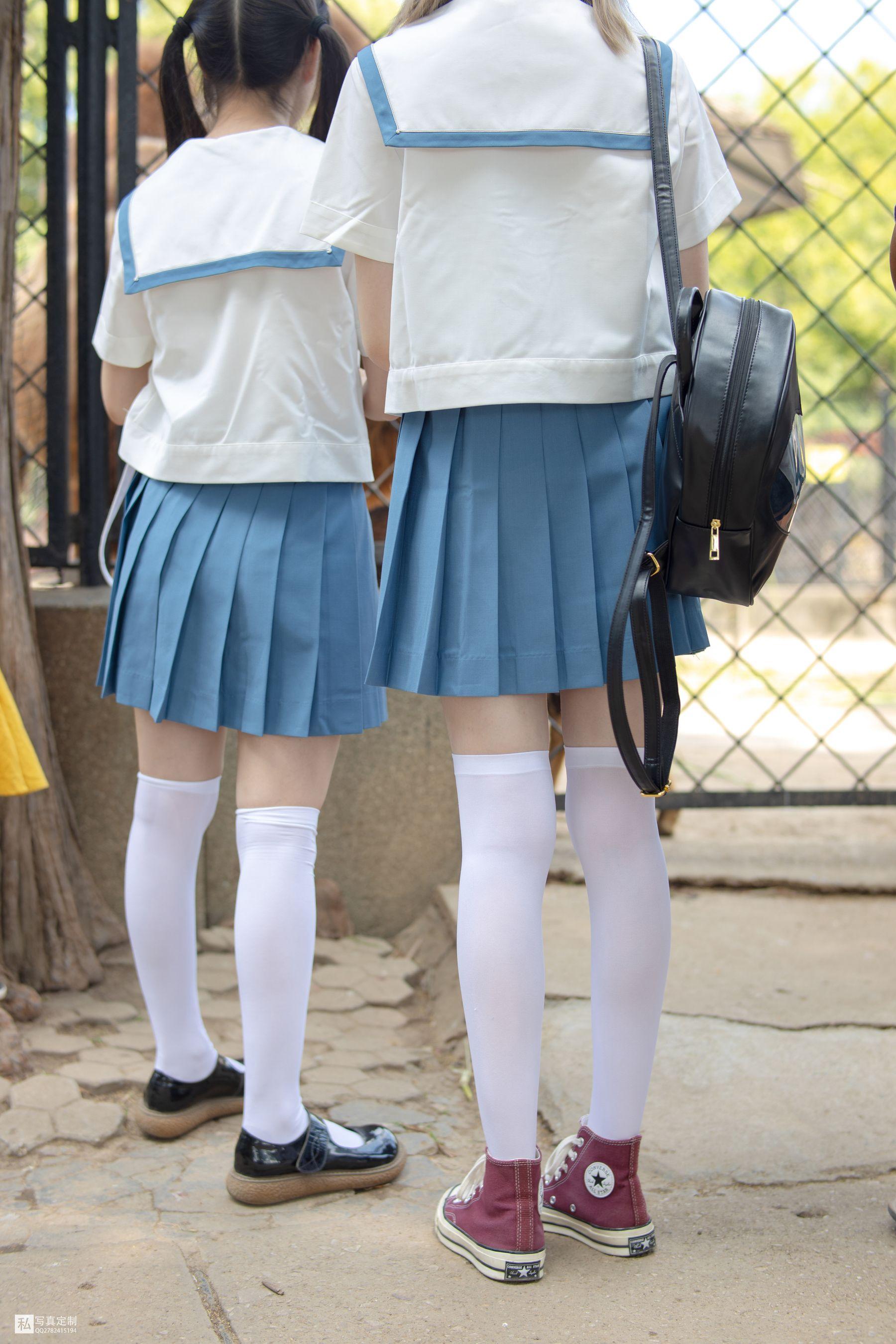 [森萝财团] JKFUN-025 默陌&Aika 80D白丝过膝袜两女一ZOO [93P]插图