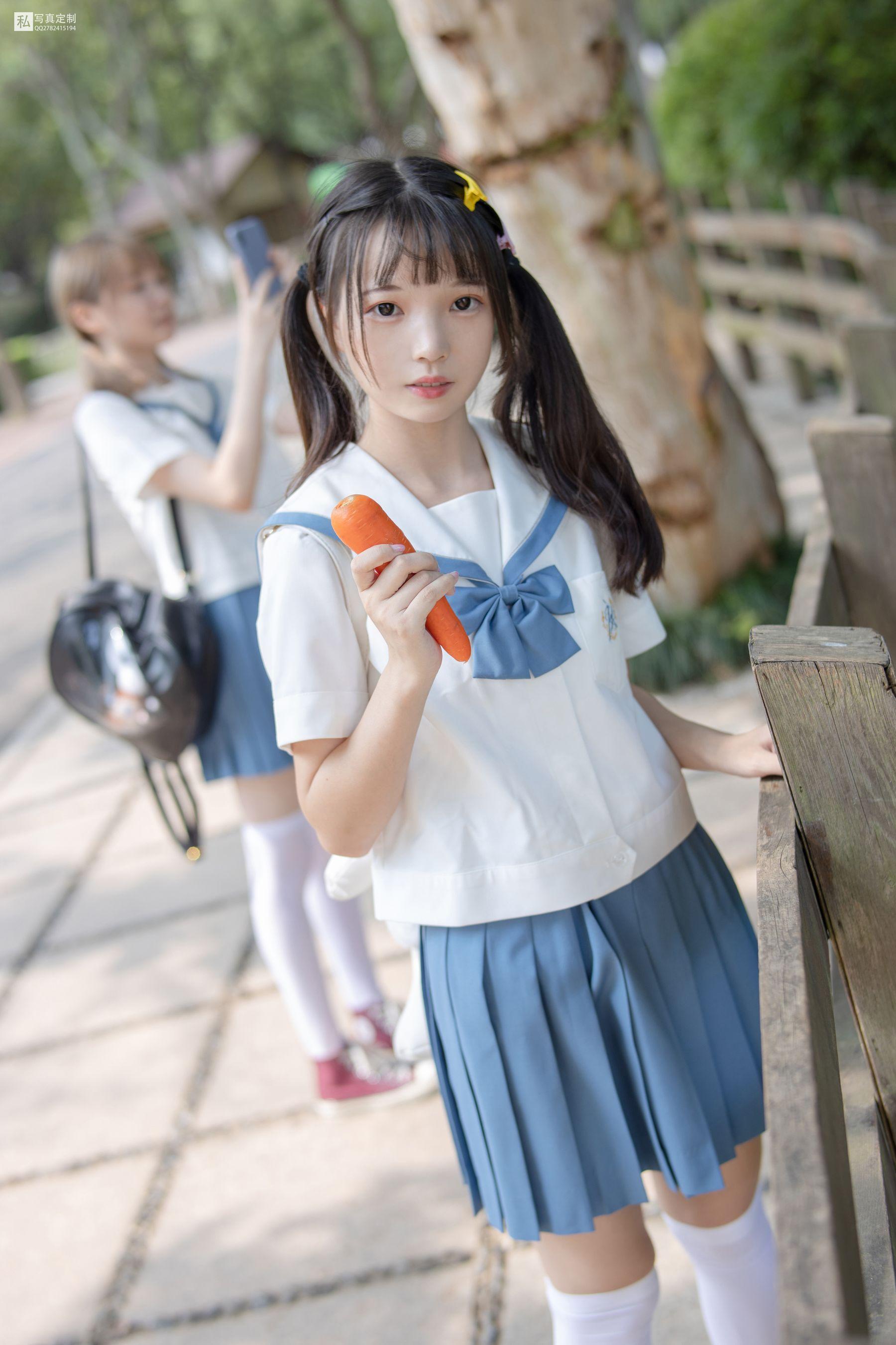 [森萝财团] JKFUN-025 默陌&Aika 80D白丝过膝袜两女一ZOO [93P]插图7