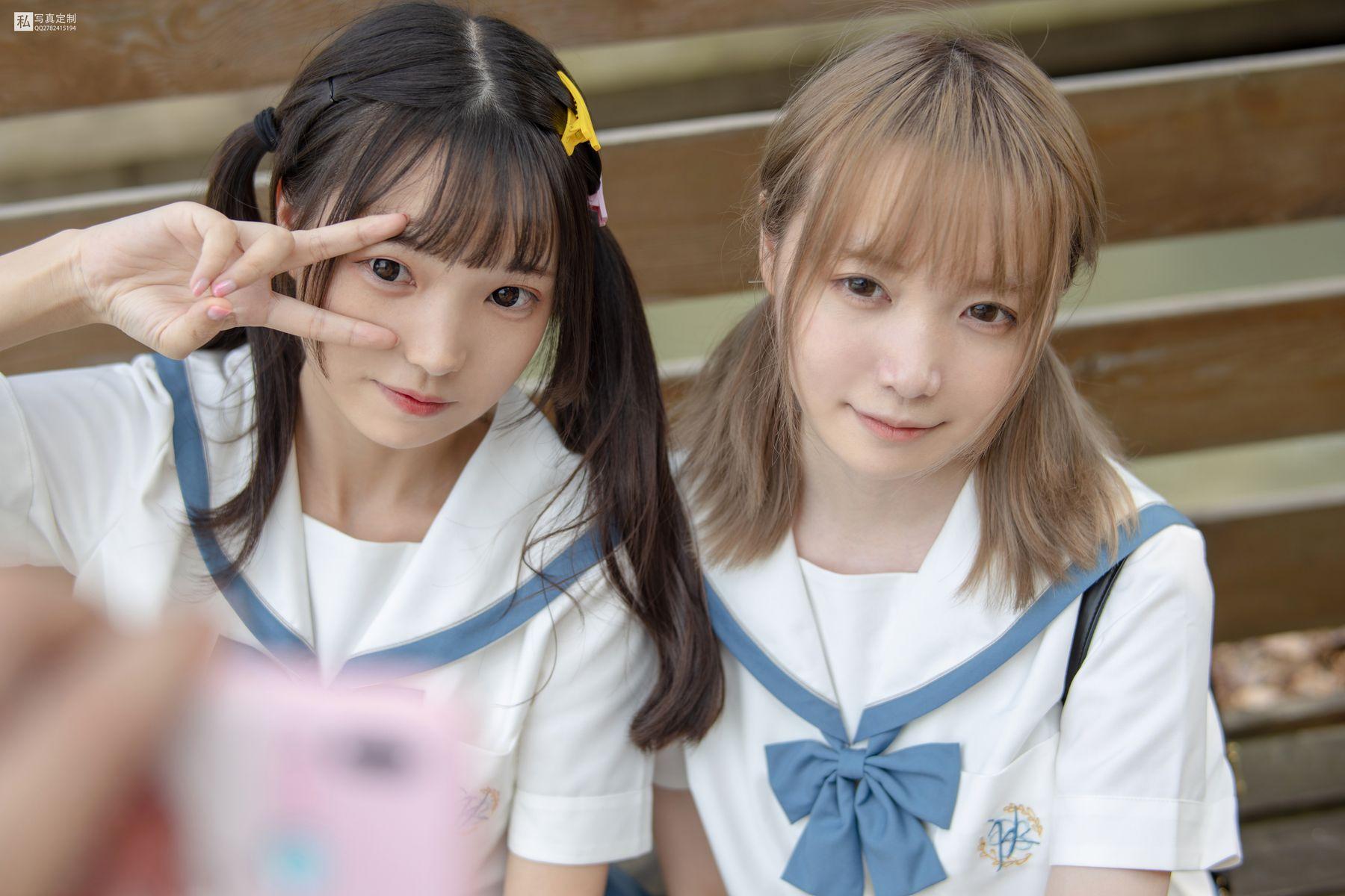 [森萝财团] JKFUN-025 默陌&Aika 80D白丝过膝袜两女一ZOO [93P]插图2