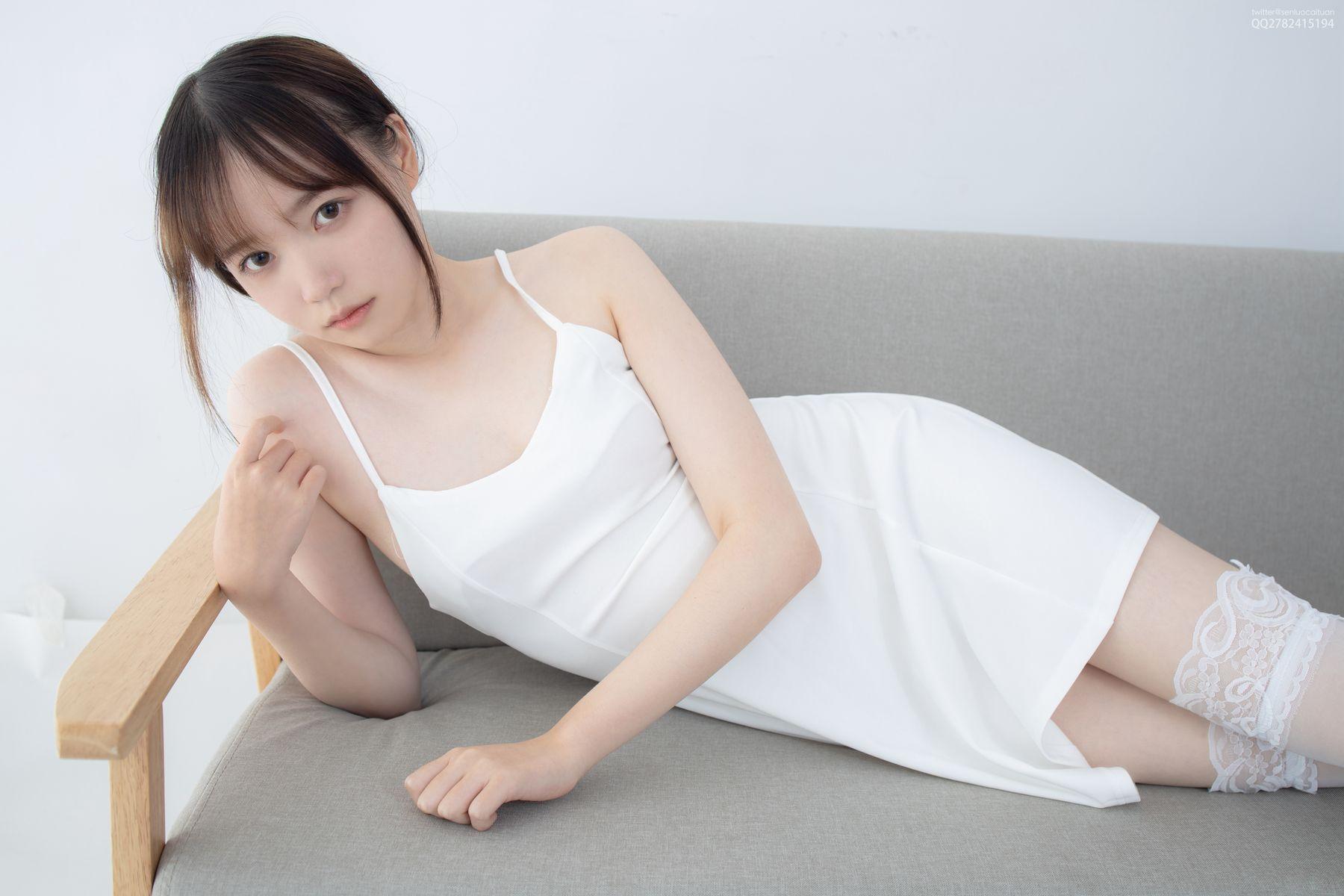 [森萝财团] JKFUN-043 Aika 百元团定制1-5 30D蕾丝边高筒袜白色吊带裙 [34P]插图4