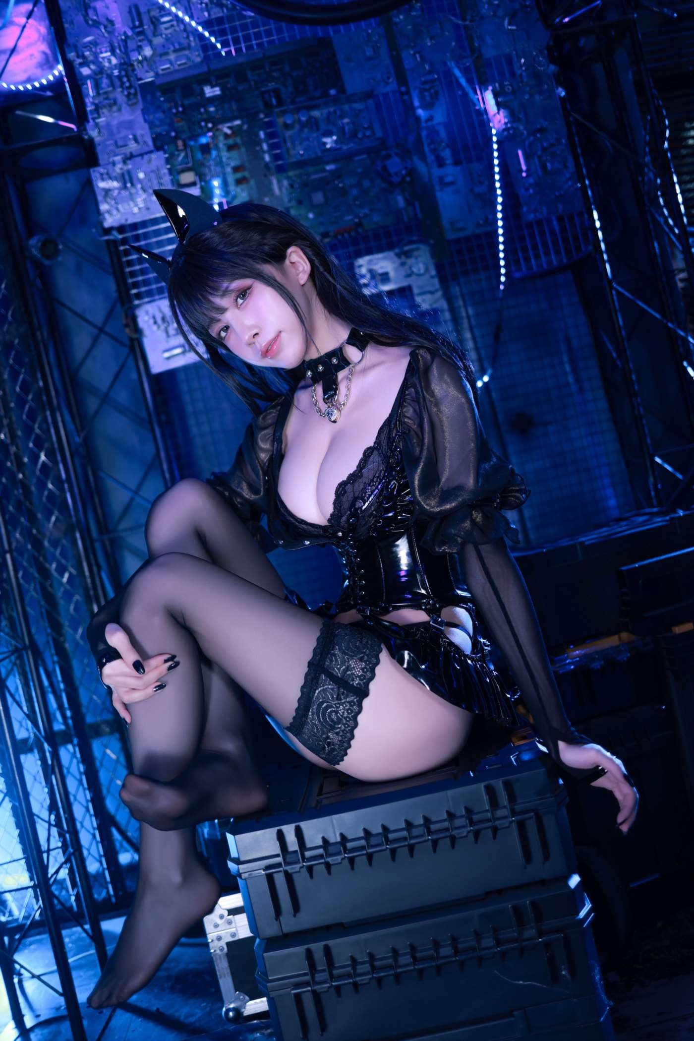 水淼aqua NO.094 猫咪女郎-黑色猫猫 [58P]插图9