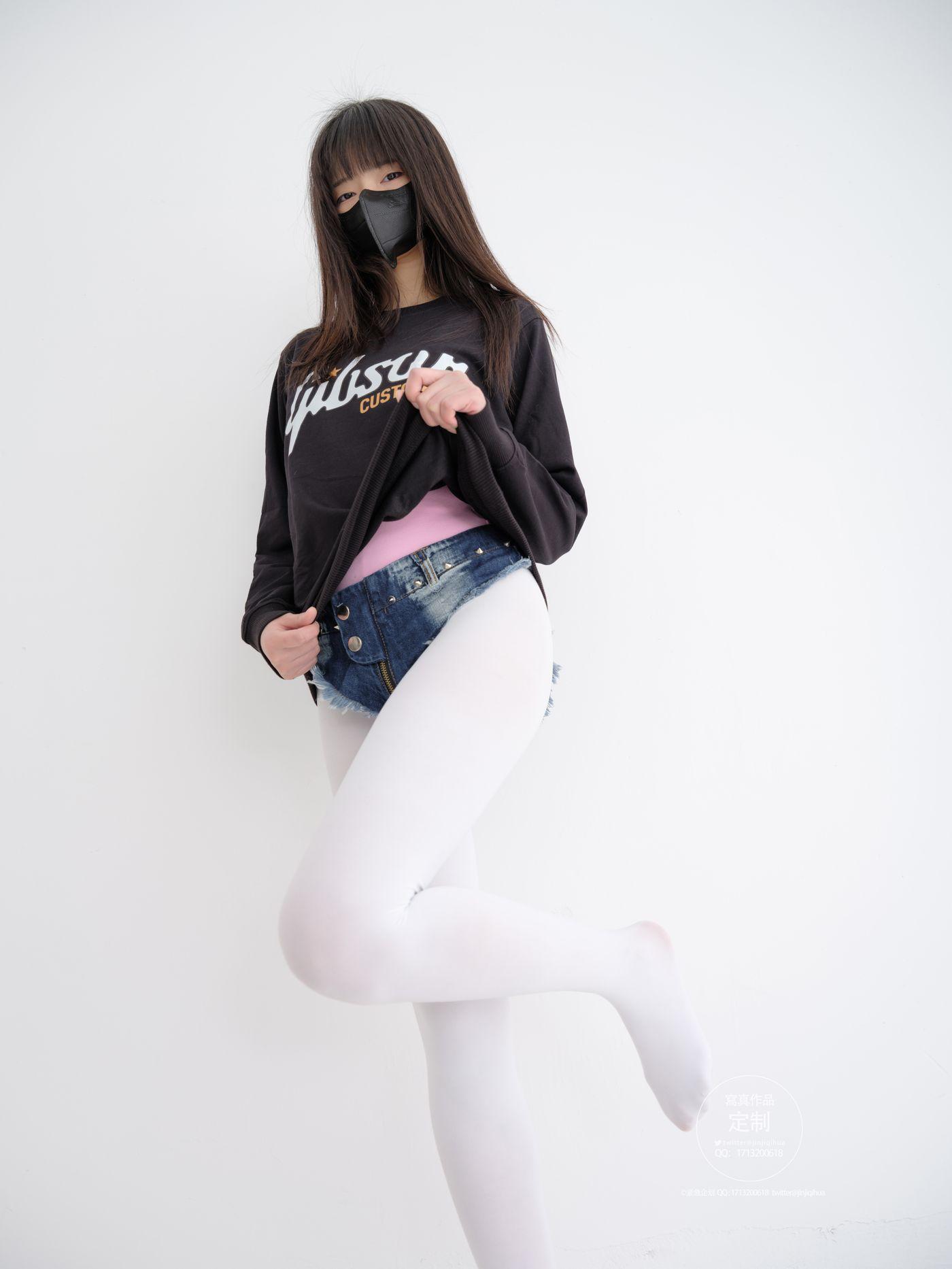 紧急企划 – EX-001 见希w 白丝牛仔短裤 [79P]插图5