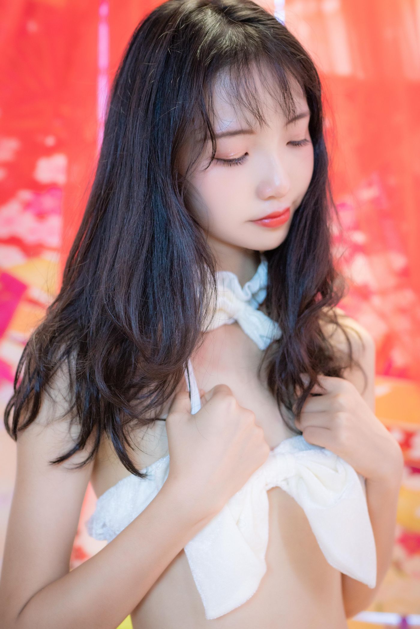 西呱呀呀呀 NO.009 日系棚拍白猫咪内衣 [34P]插图6