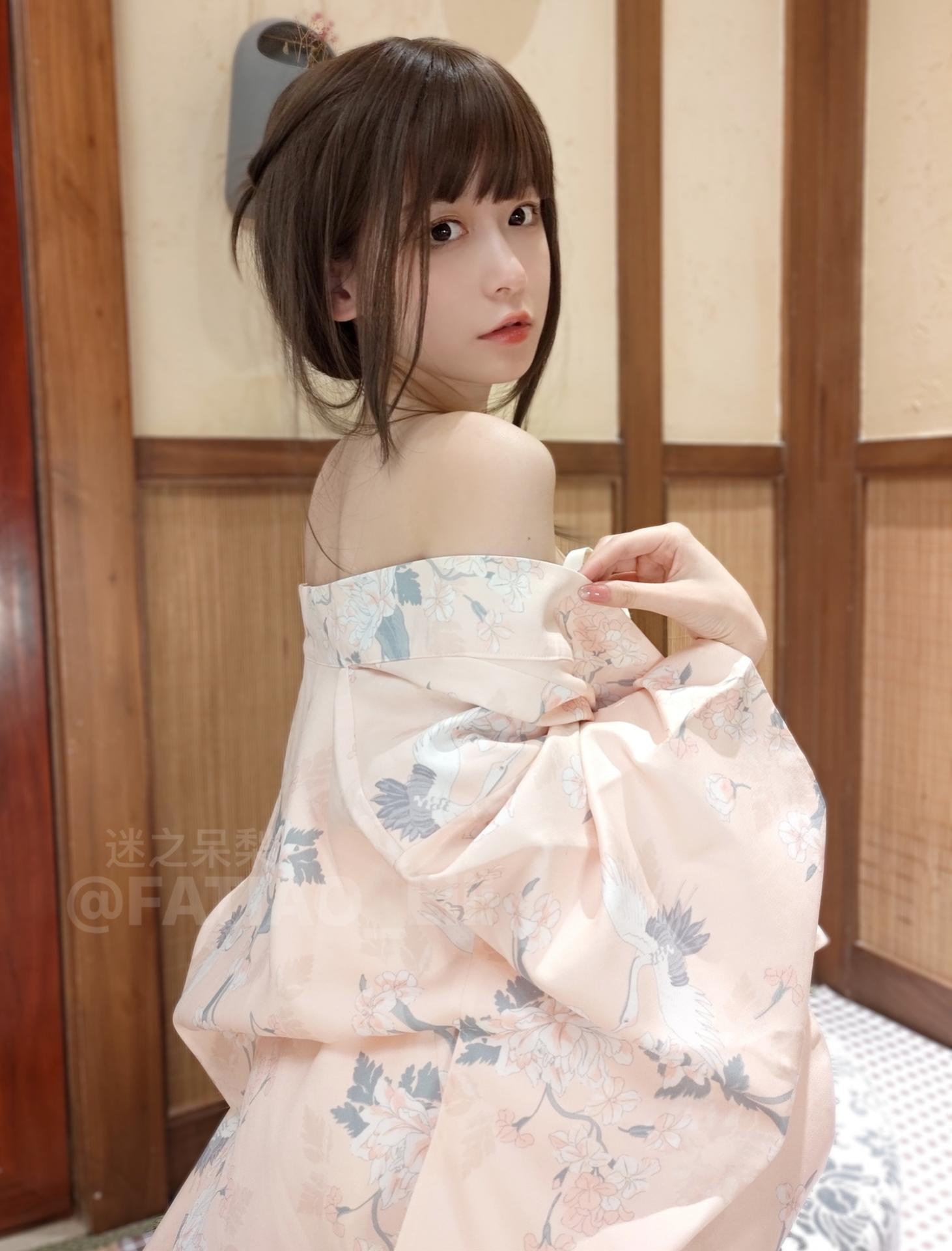迷之呆梨 NO.013 fantia 2022年02月合集-【20220213】ピンクの着物[20P]插图4