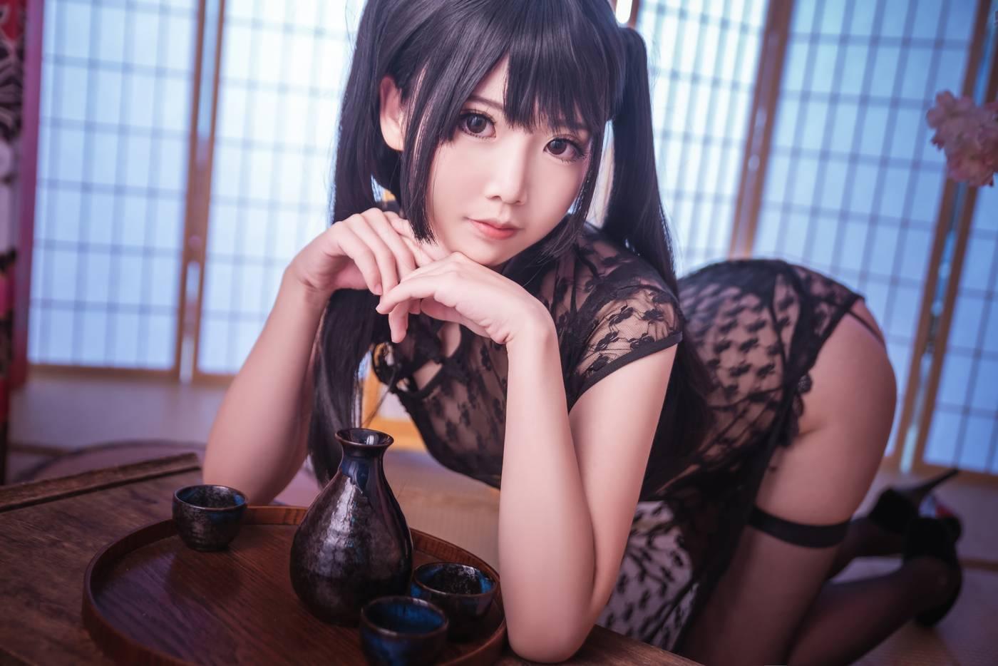 面饼仙儿 – NO.18 黑丝情趣旗袍 [21P]插图5