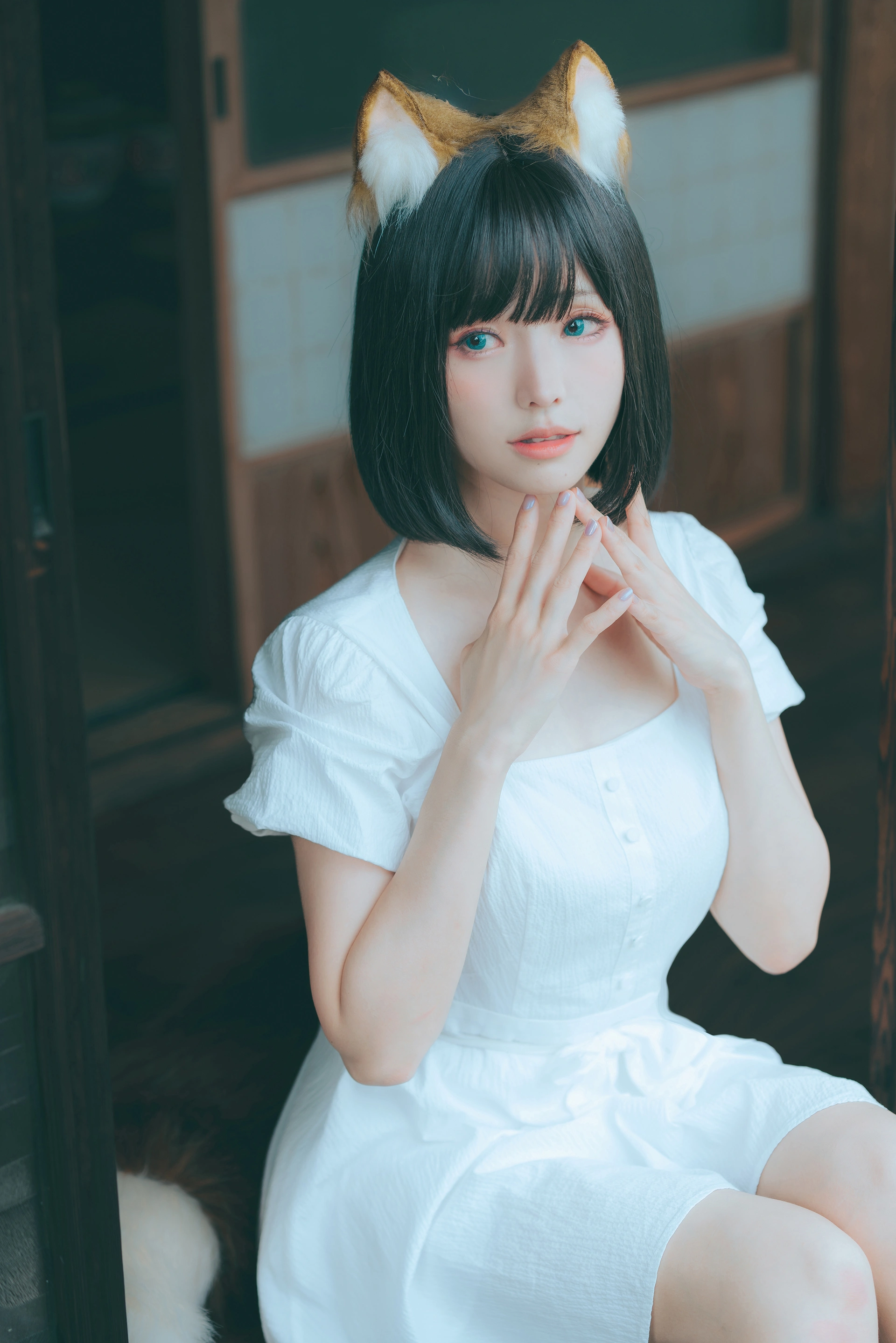 ElyEE子 - NO.114 2023.July B-Dongitsune ~White dress 白洋裝狐少女 2