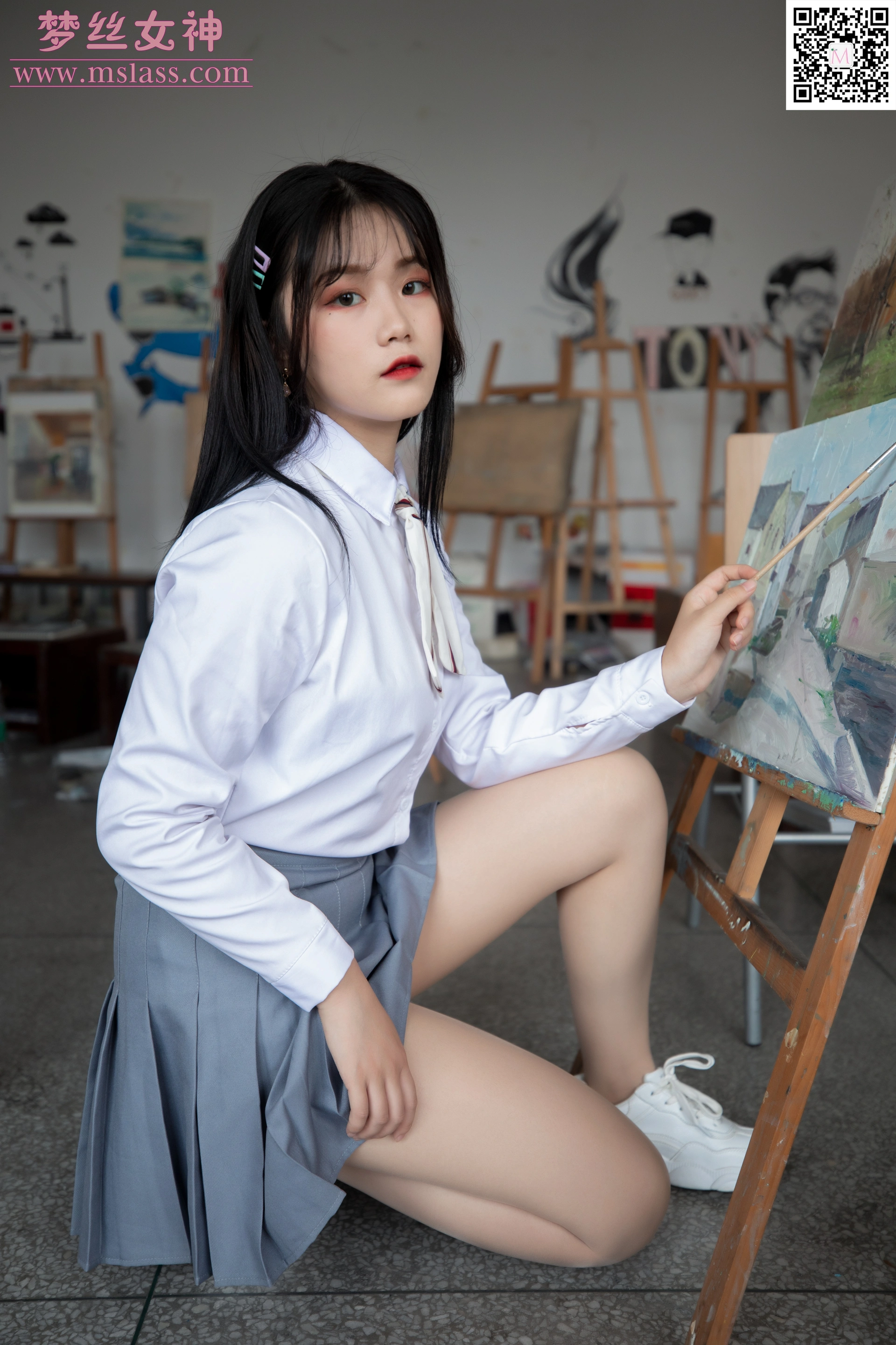 MSLASS梦丝女神 - 2019.09.25 NO.048 恬恬 画室乖乖女 2