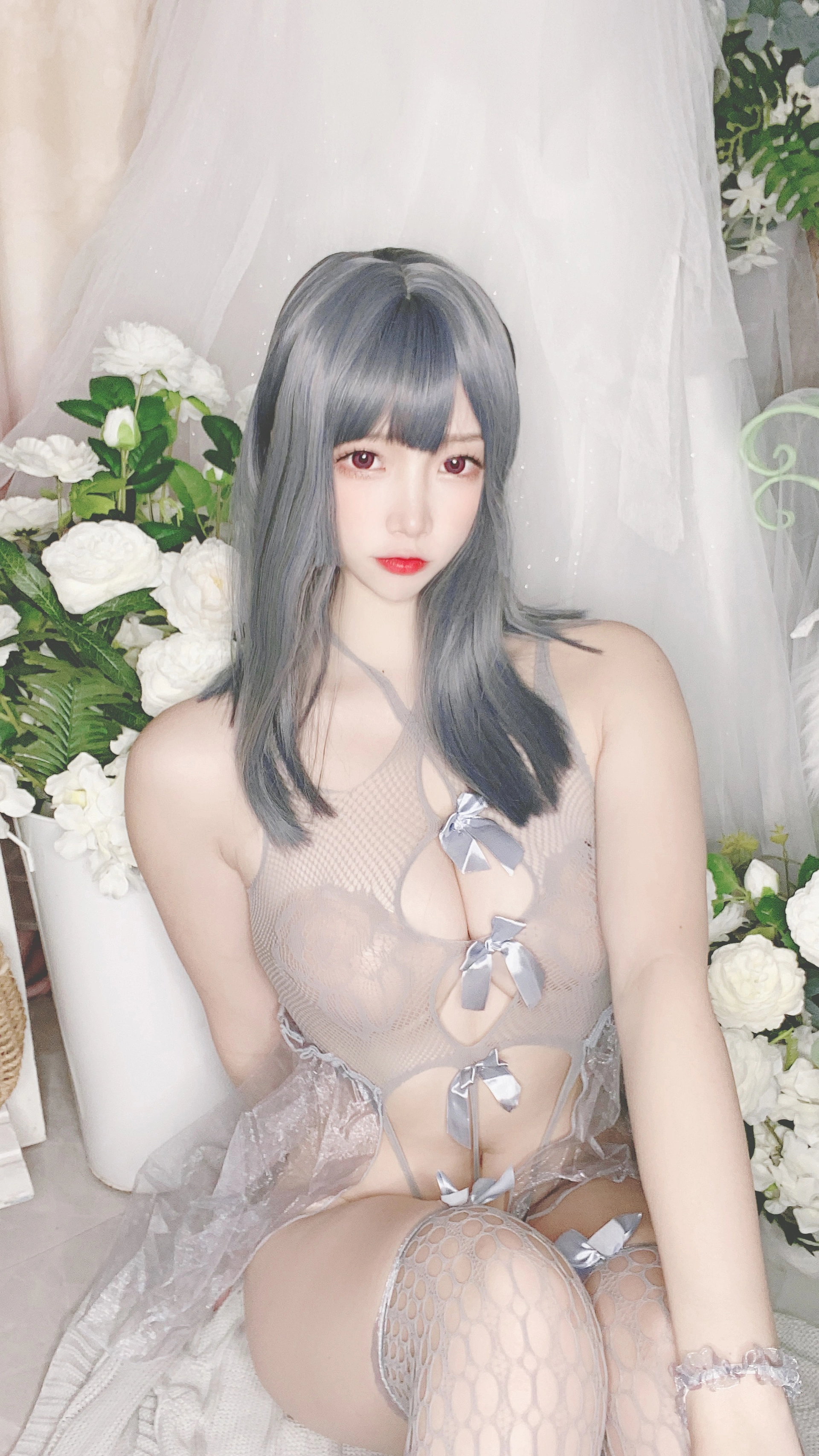 二佐Nisa - NO.087 私房自拍蓝色网状比基尼 0