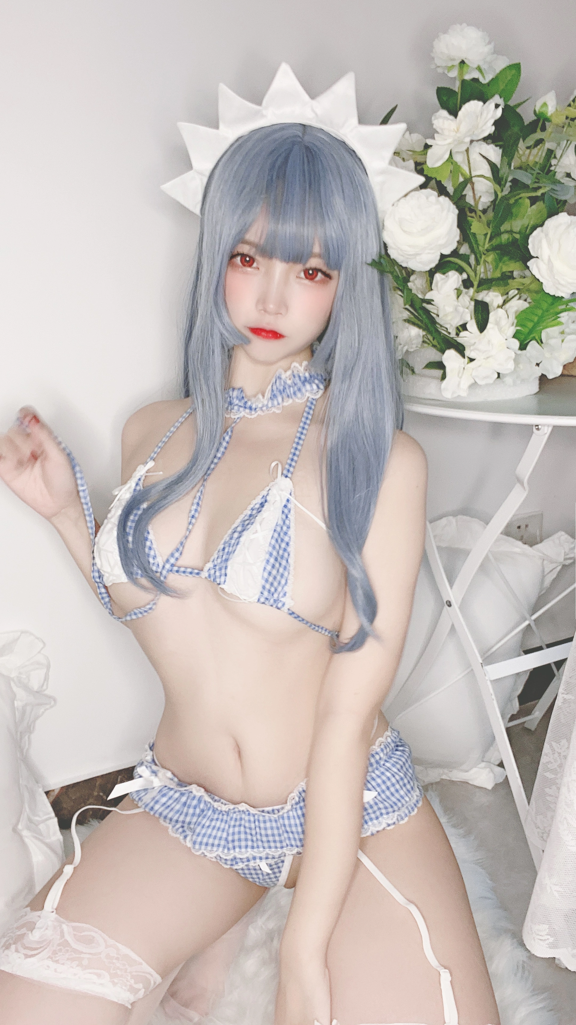 二佐Nisa - NO.095 私房自拍蓝格比基尼女仆 1